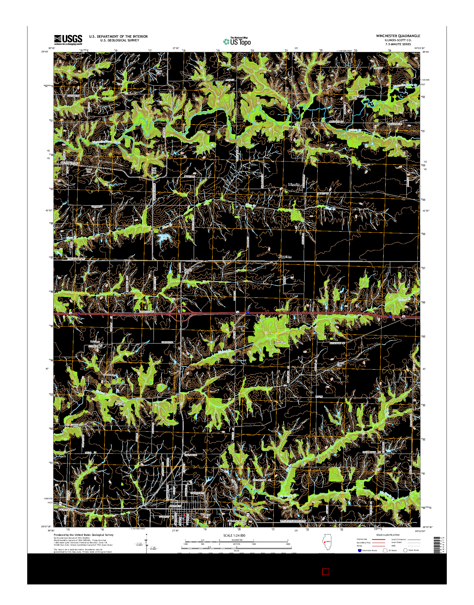 USGS US TOPO 7.5-MINUTE MAP FOR WINCHESTER, IL 2015