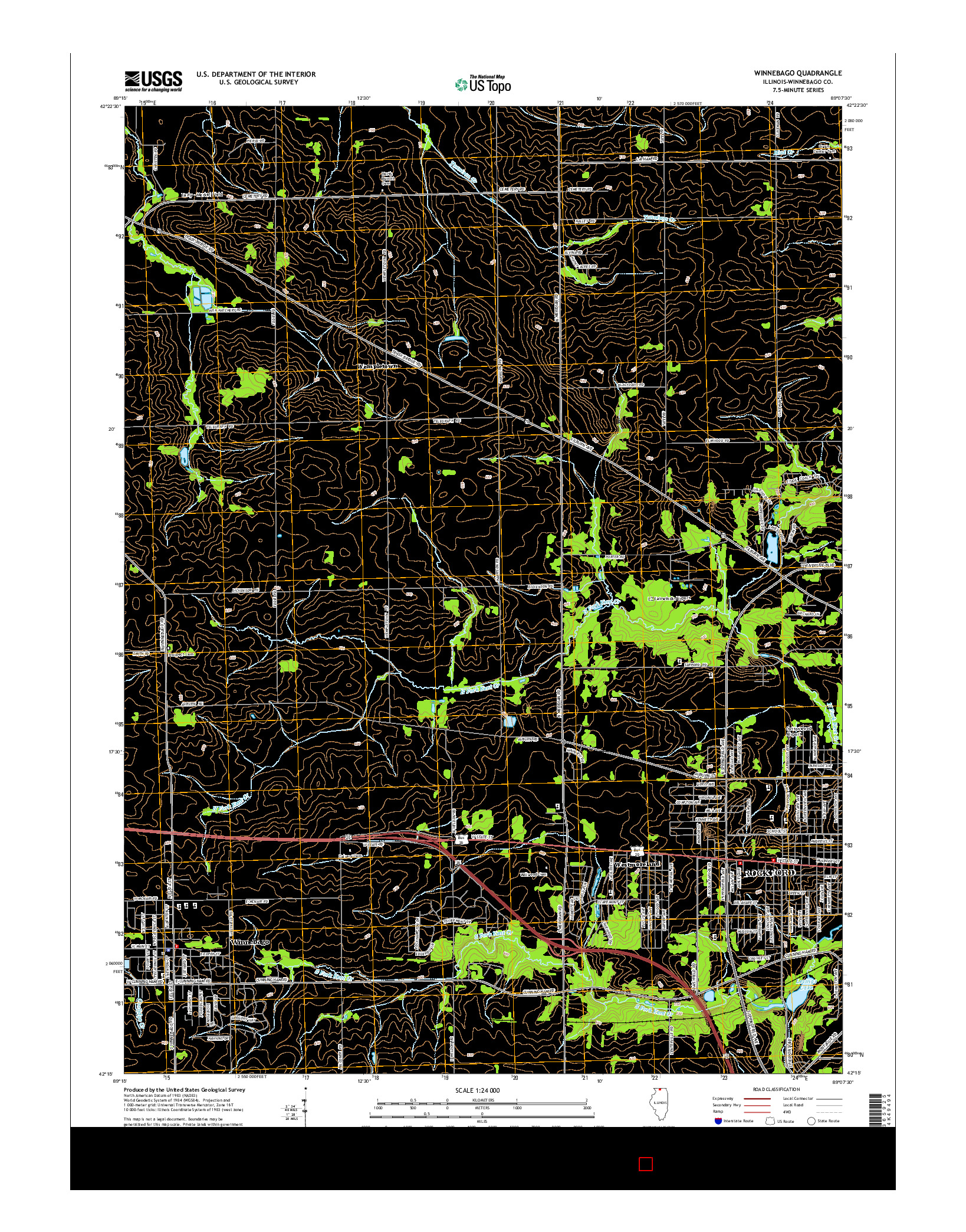 USGS US TOPO 7.5-MINUTE MAP FOR WINNEBAGO, IL 2015