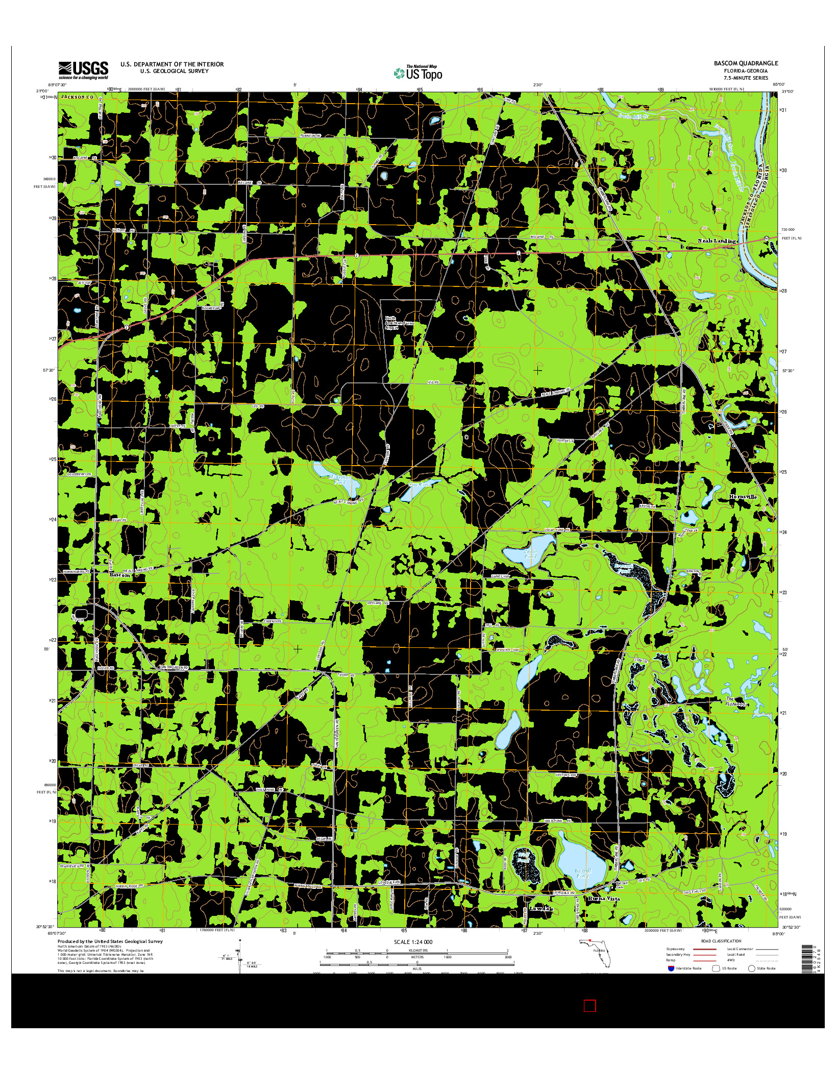 USGS US TOPO 7.5-MINUTE MAP FOR BASCOM, FL-GA 2015