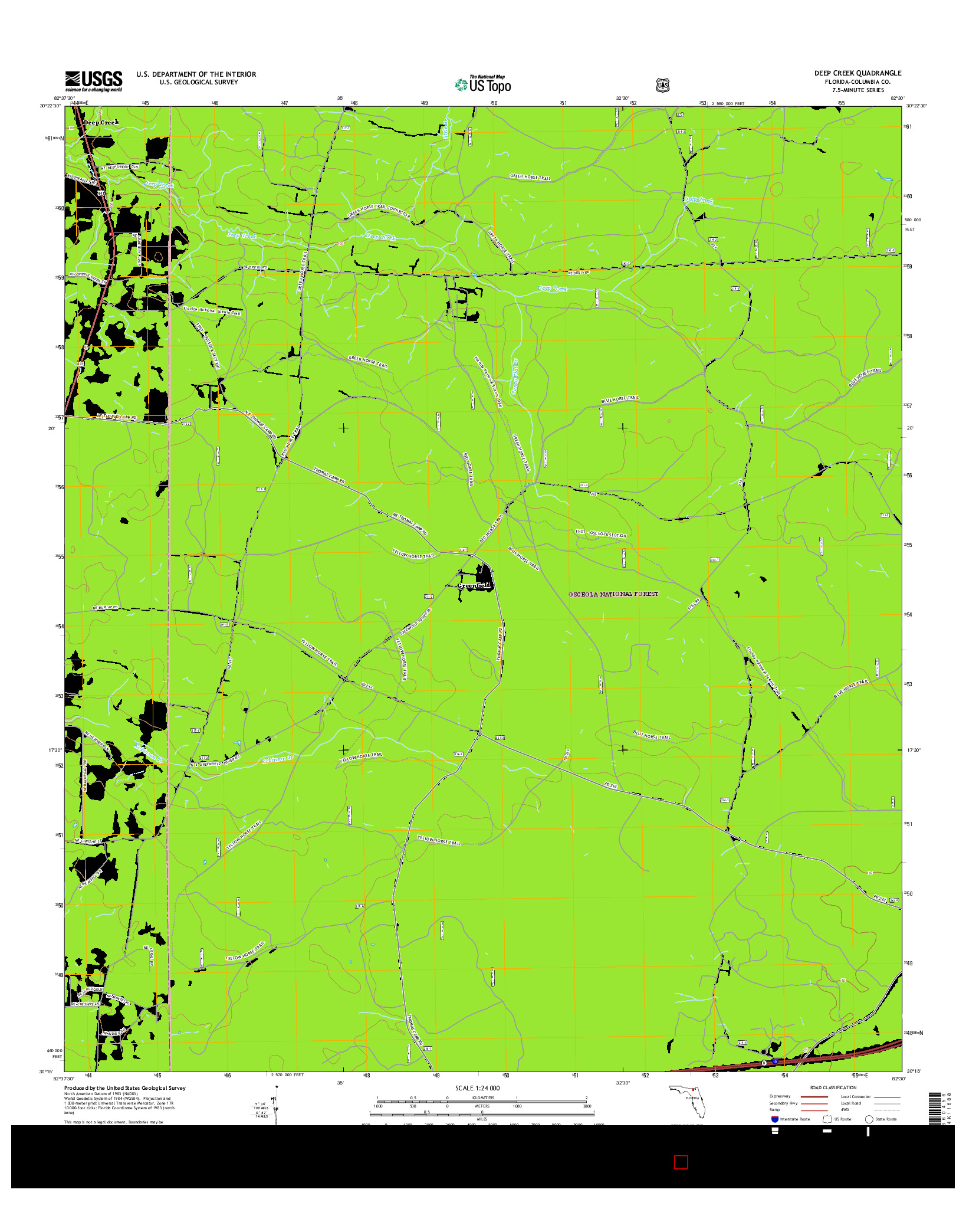 USGS US TOPO 7.5-MINUTE MAP FOR DEEP CREEK, FL 2015