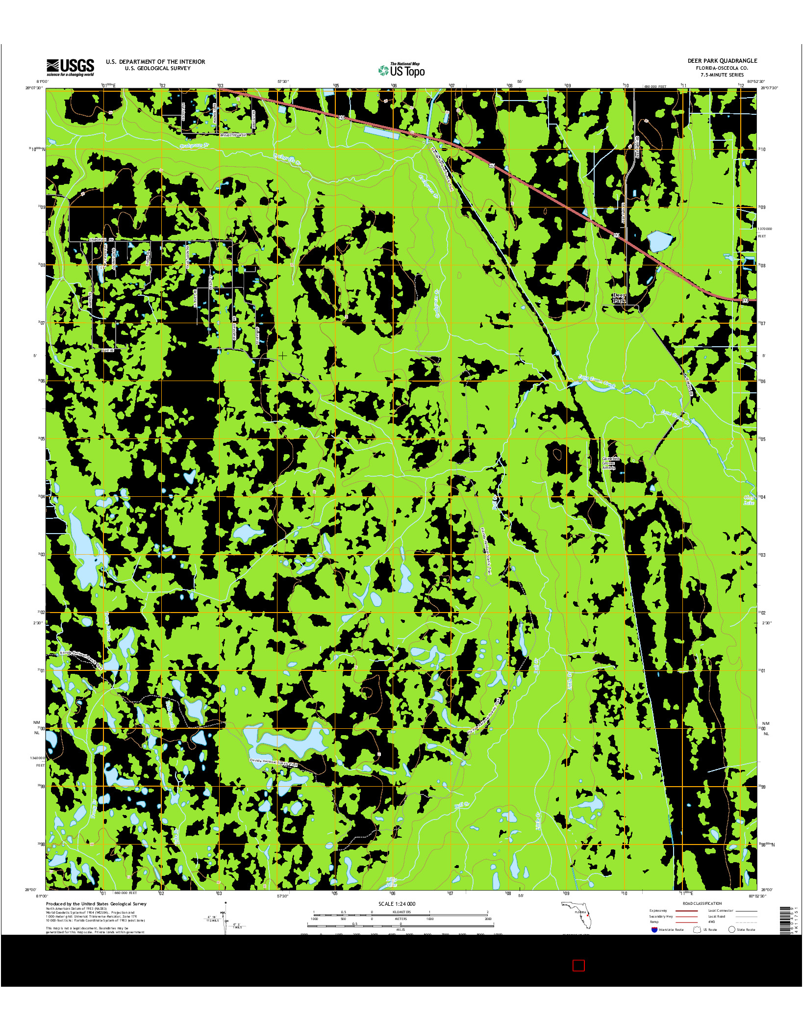 USGS US TOPO 7.5-MINUTE MAP FOR DEER PARK, FL 2015