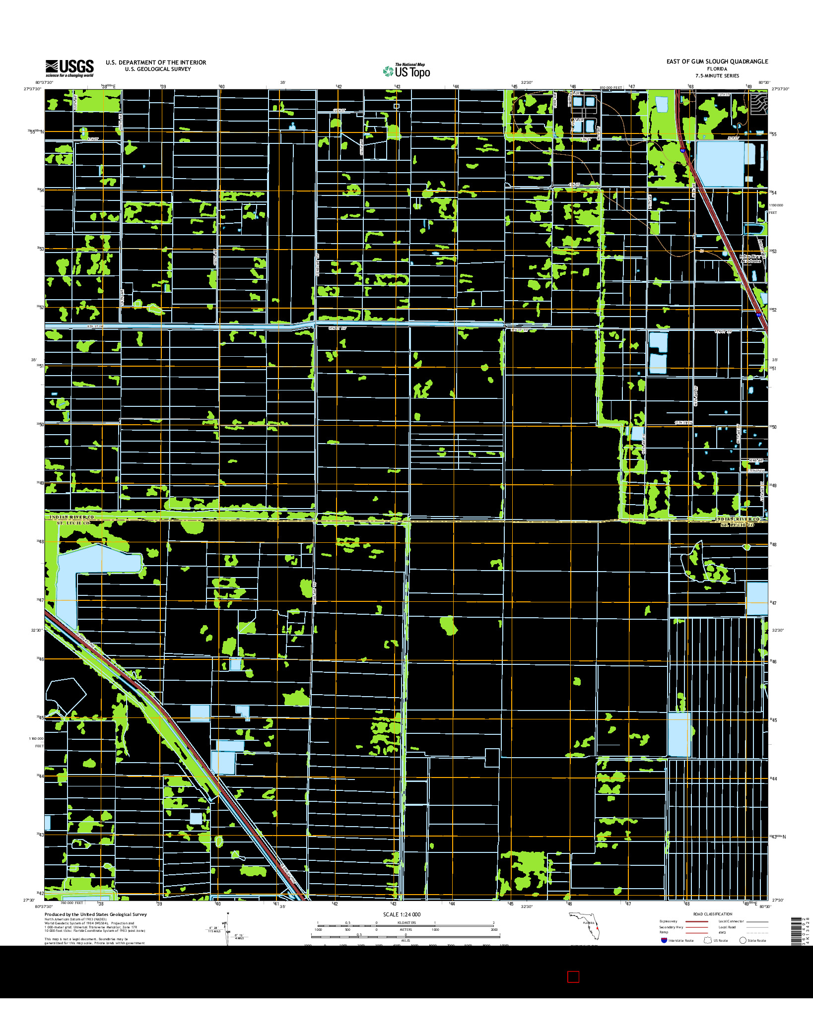 USGS US TOPO 7.5-MINUTE MAP FOR EAST OF GUM SLOUGH, FL 2015