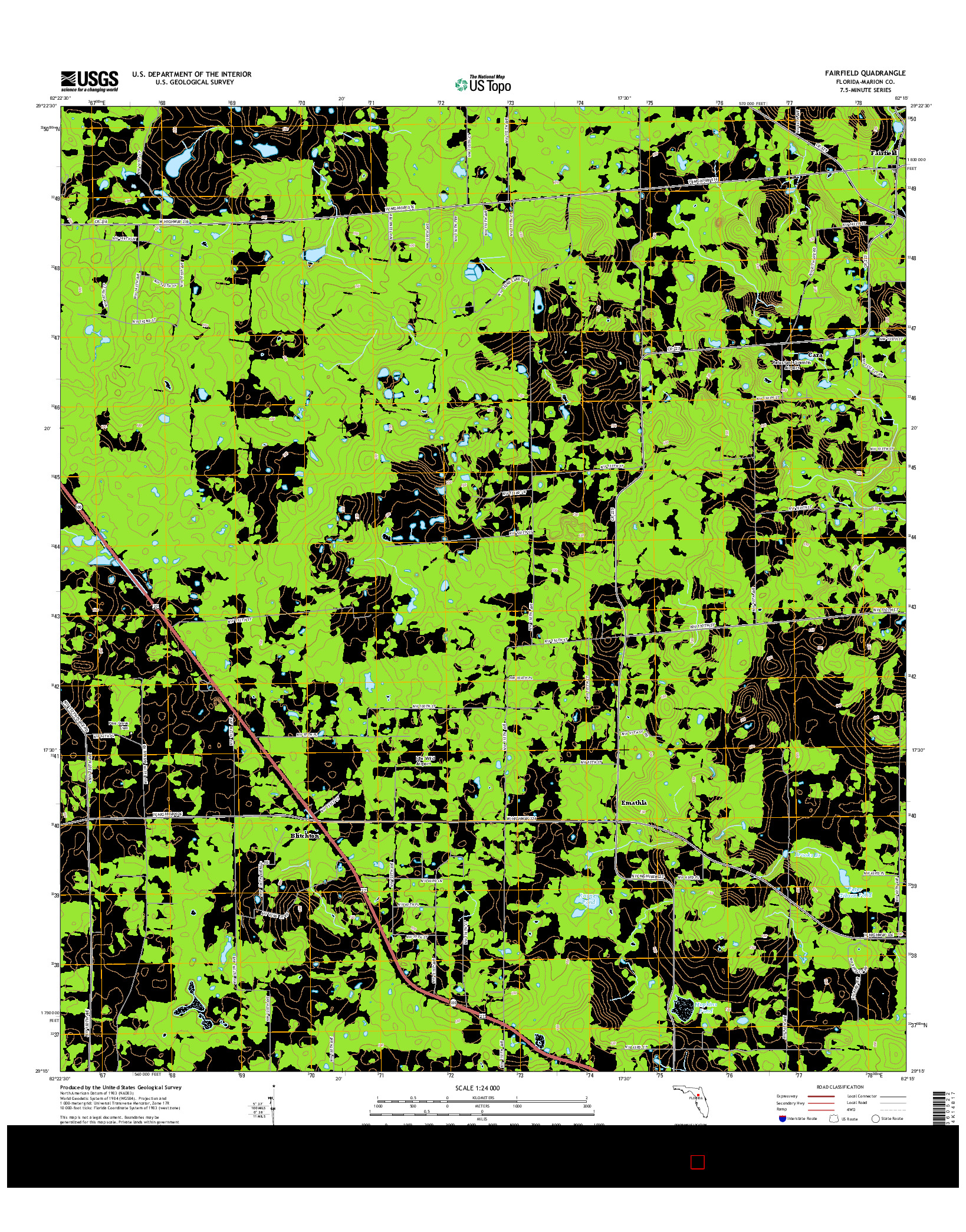 USGS US TOPO 7.5-MINUTE MAP FOR FAIRFIELD, FL 2015