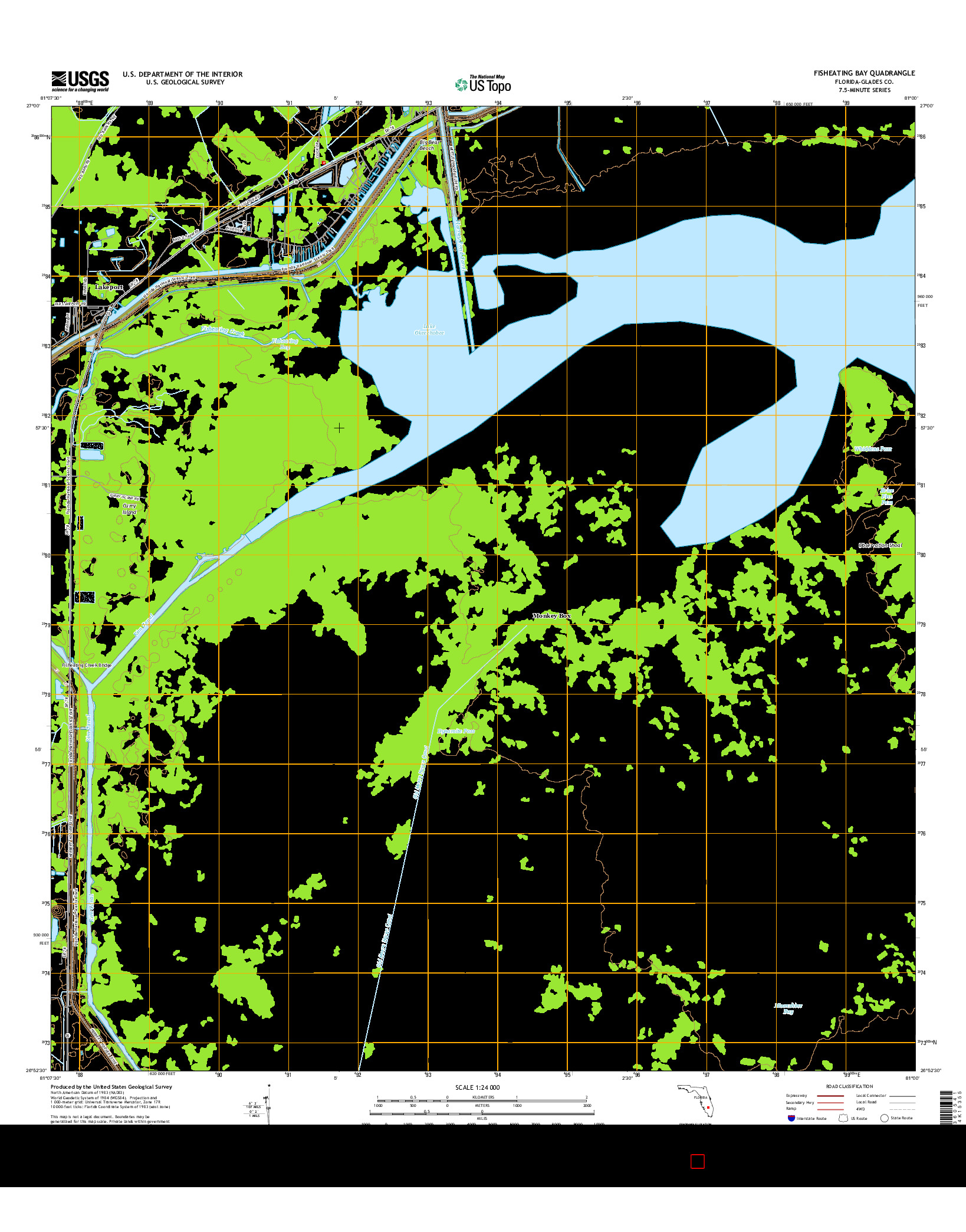 USGS US TOPO 7.5-MINUTE MAP FOR FISHEATING BAY, FL 2015