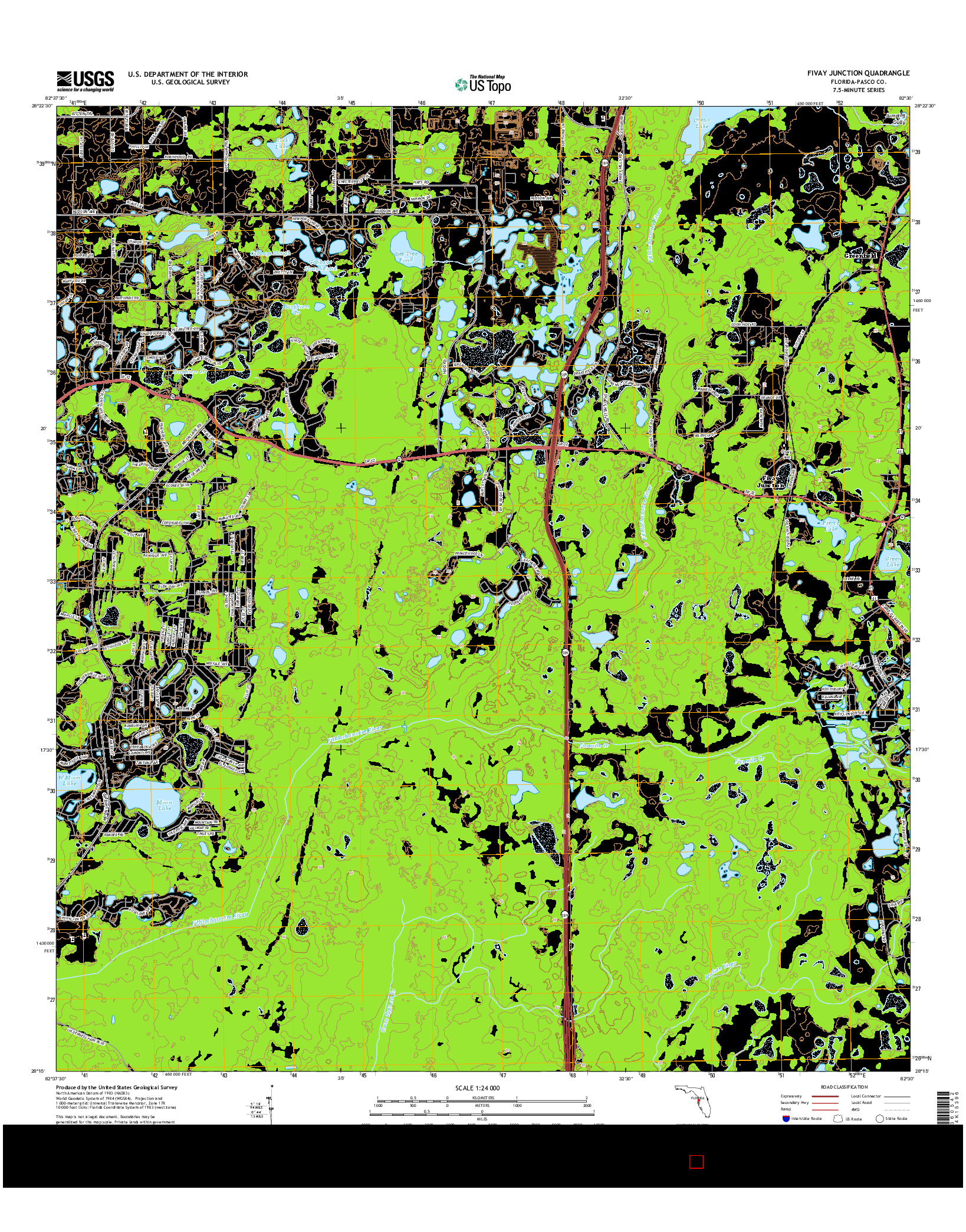 USGS US TOPO 7.5-MINUTE MAP FOR FIVAY JUNCTION, FL 2015