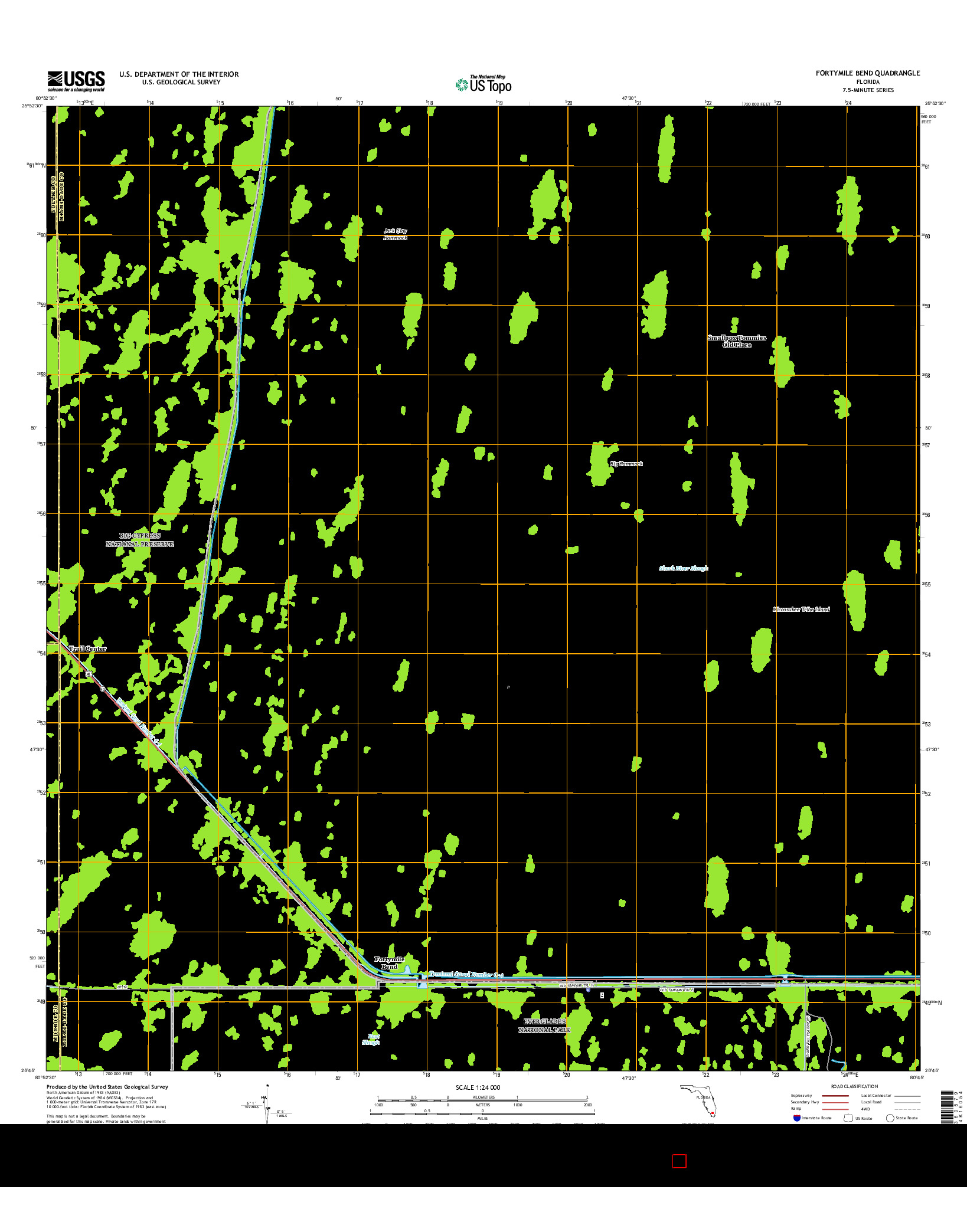 USGS US TOPO 7.5-MINUTE MAP FOR FORTYMILE BEND, FL 2015