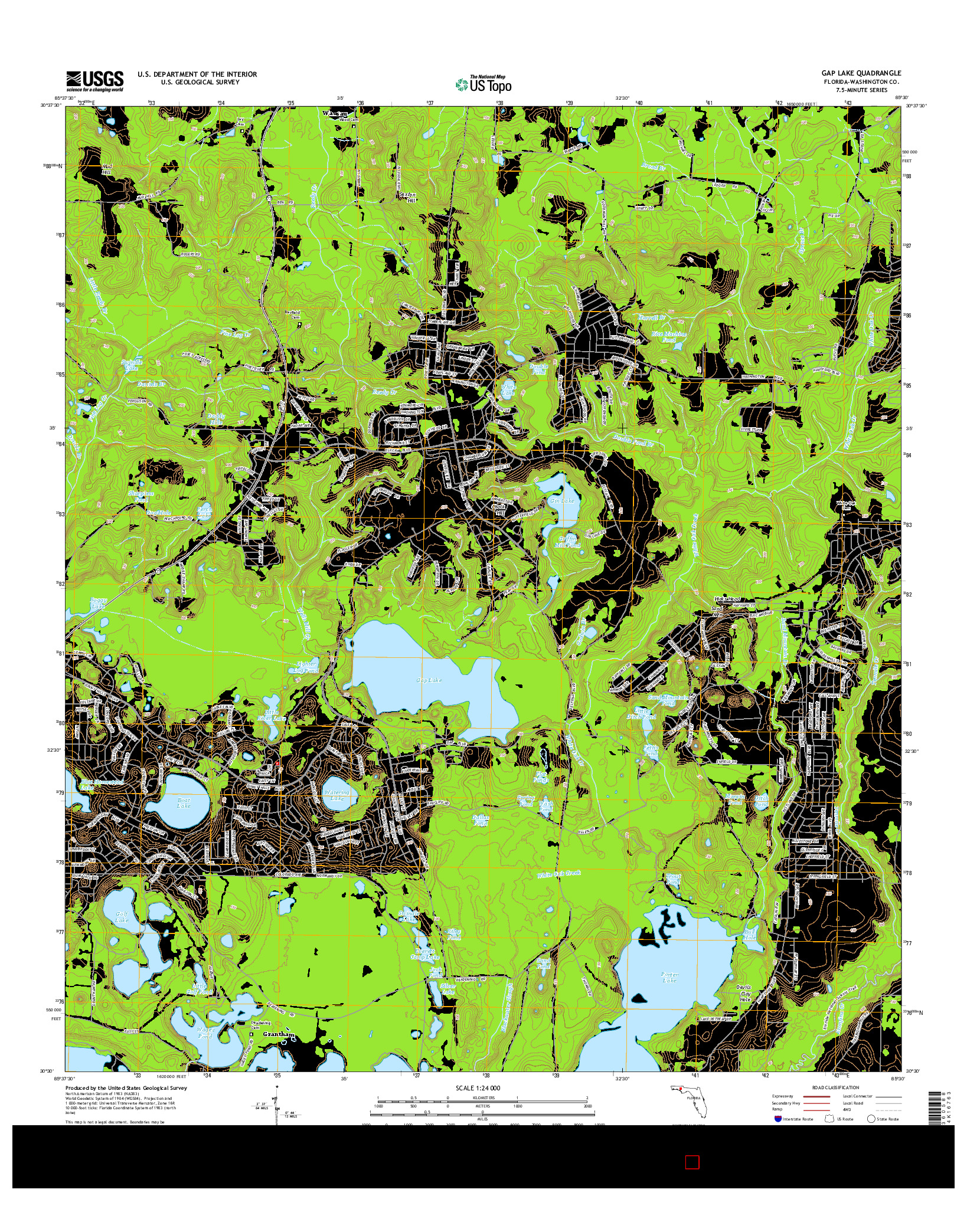 USGS US TOPO 7.5-MINUTE MAP FOR GAP LAKE, FL 2015