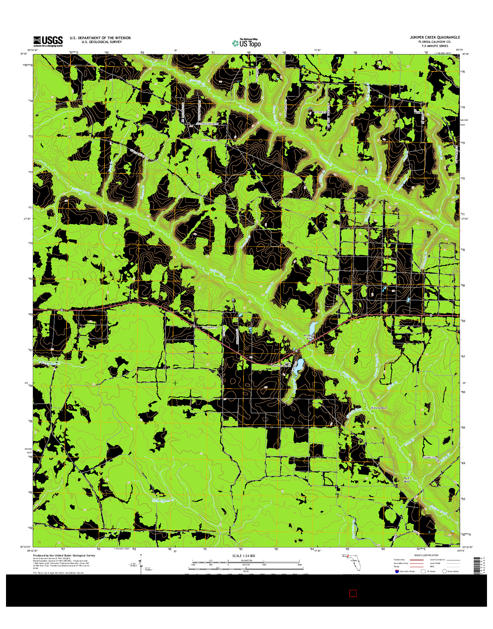 USGS US TOPO 7.5-MINUTE MAP FOR JUNIPER CREEK, FL 2015