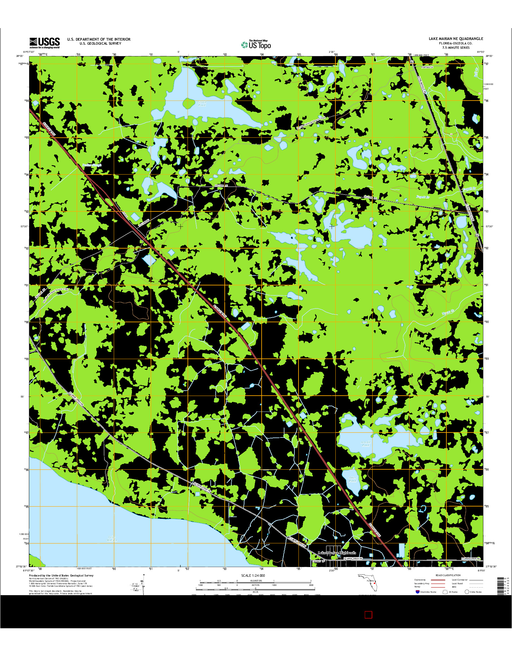 USGS US TOPO 7.5-MINUTE MAP FOR LAKE MARIAN NE, FL 2015