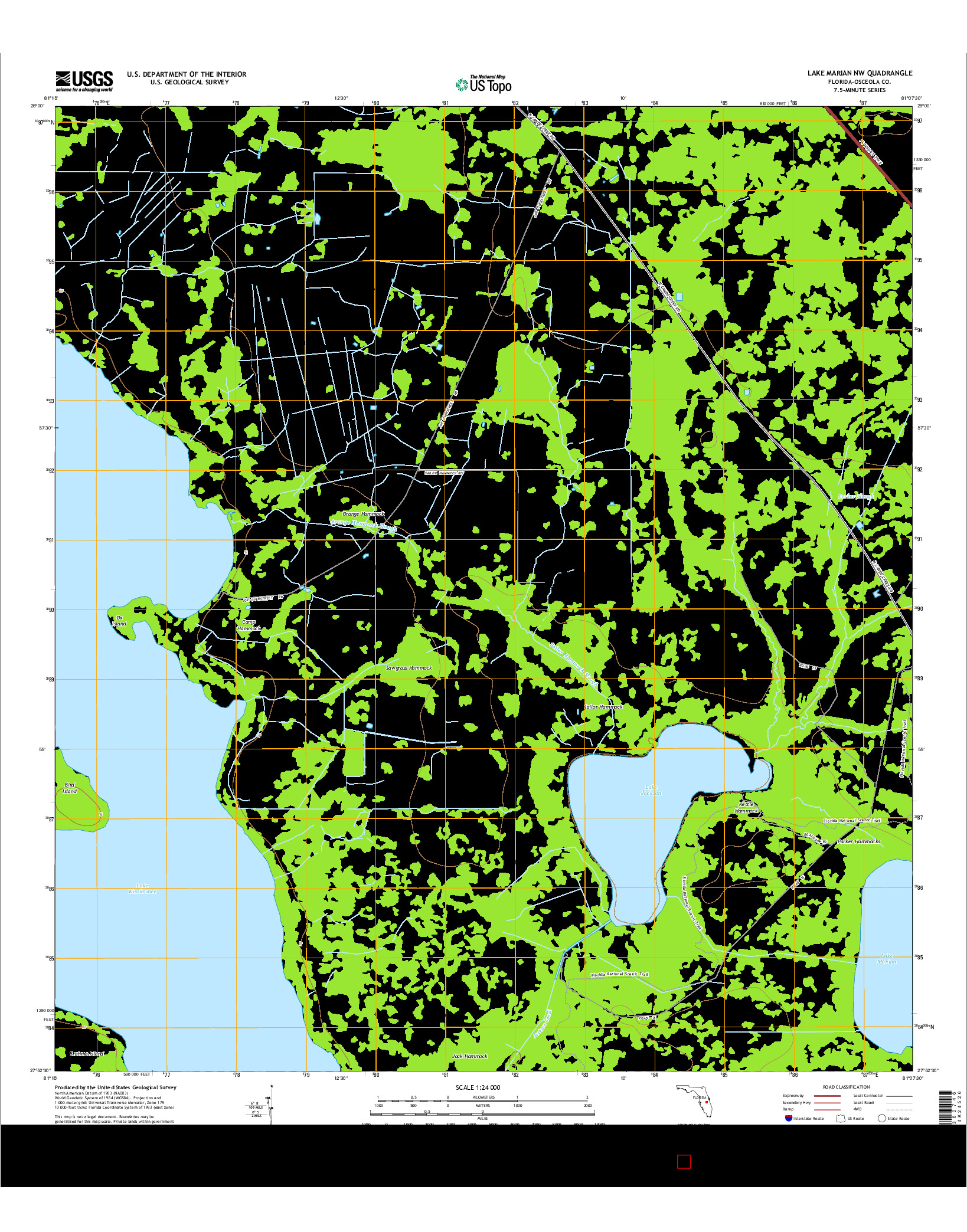 USGS US TOPO 7.5-MINUTE MAP FOR LAKE MARIAN NW, FL 2015