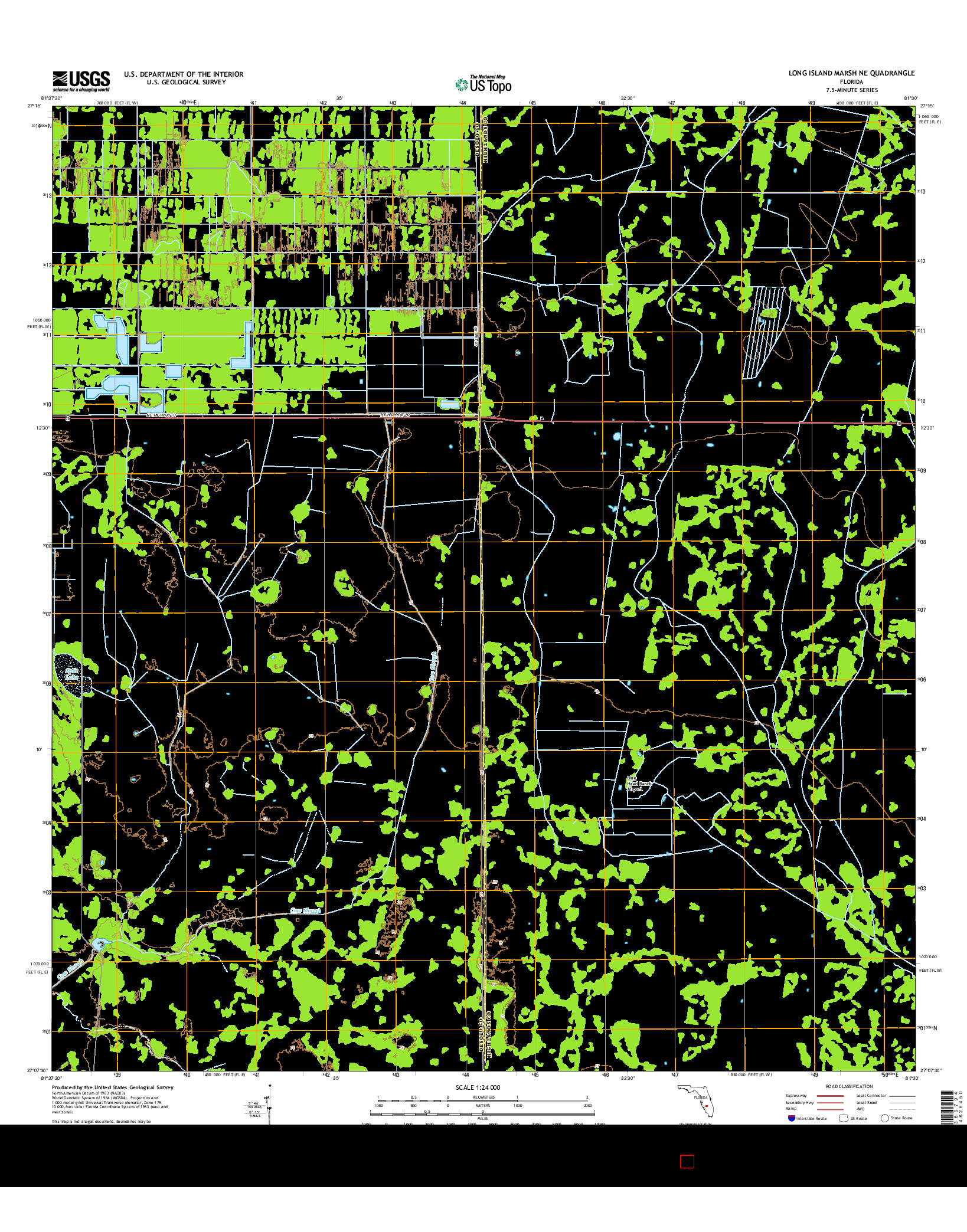 USGS US TOPO 7.5-MINUTE MAP FOR LONG ISLAND MARSH NE, FL 2015