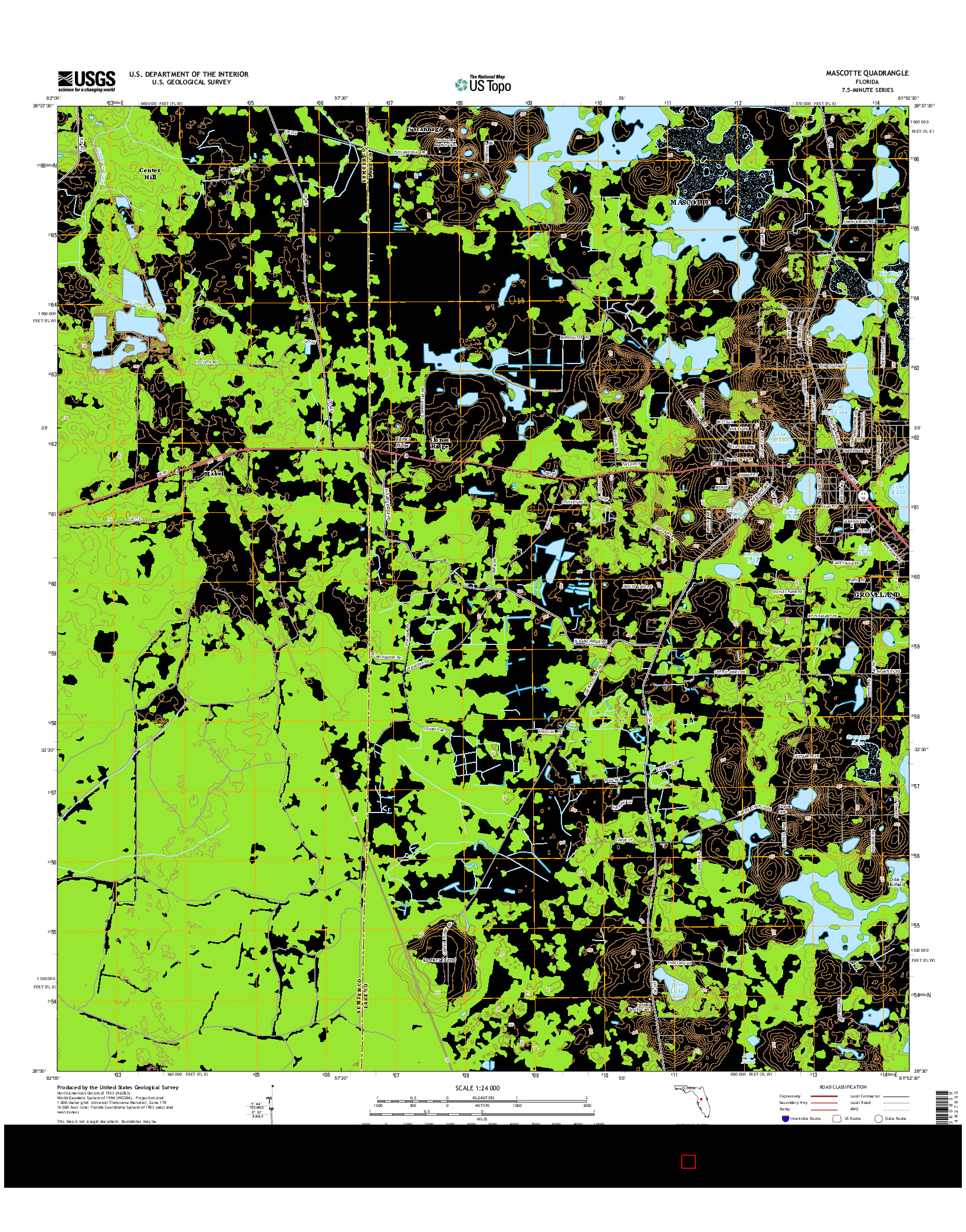 USGS US TOPO 7.5-MINUTE MAP FOR MASCOTTE, FL 2015