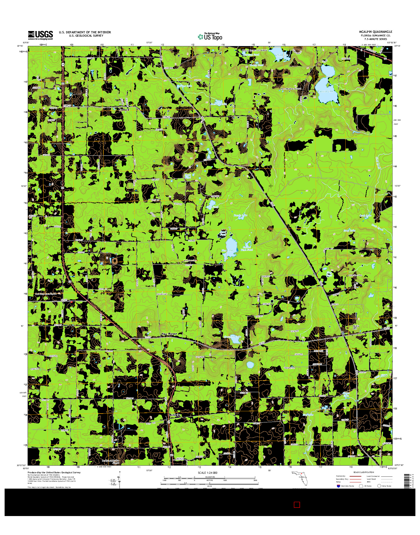 USGS US TOPO 7.5-MINUTE MAP FOR MCALPIN, FL 2015