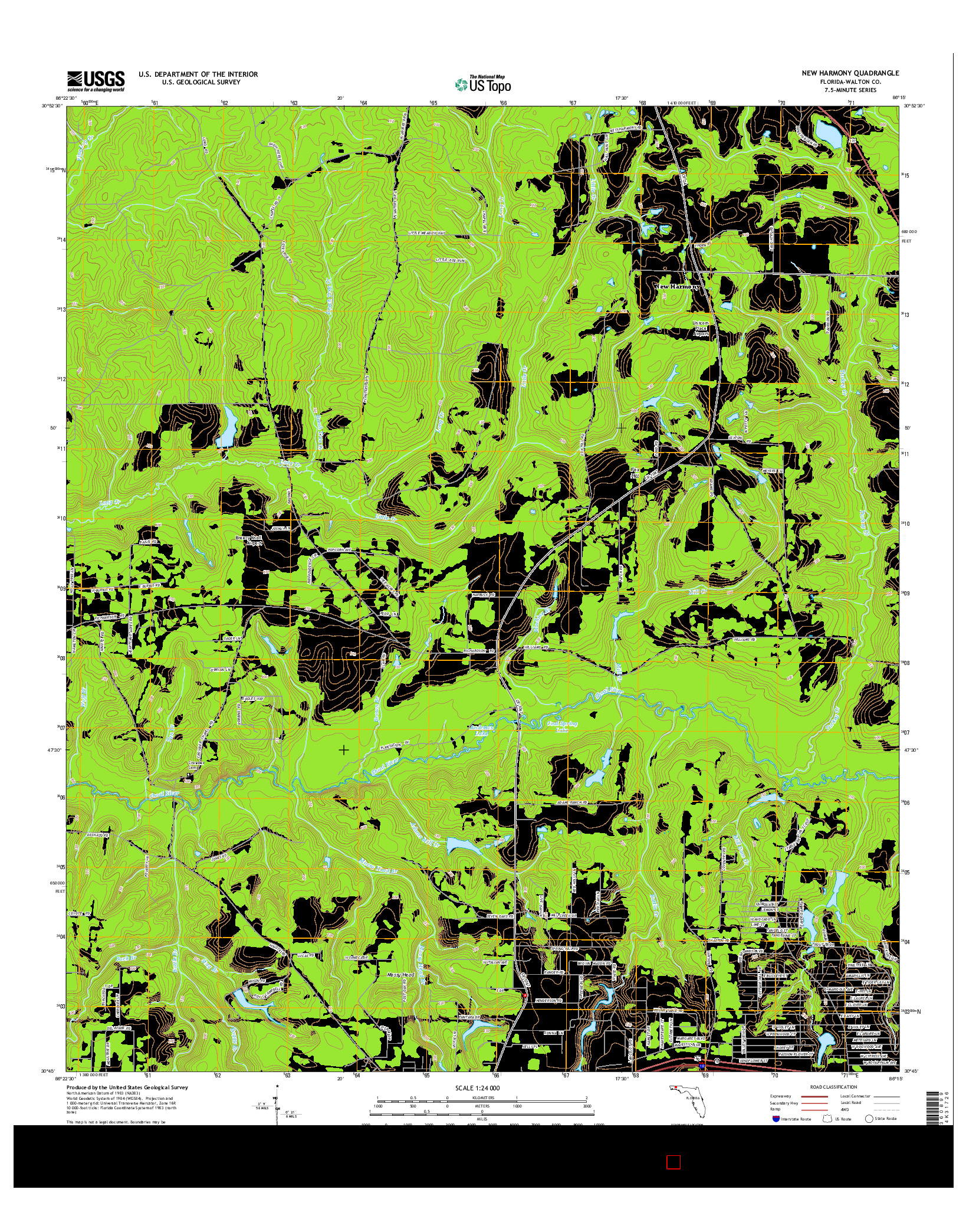 USGS US TOPO 7.5-MINUTE MAP FOR NEW HARMONY, FL 2015