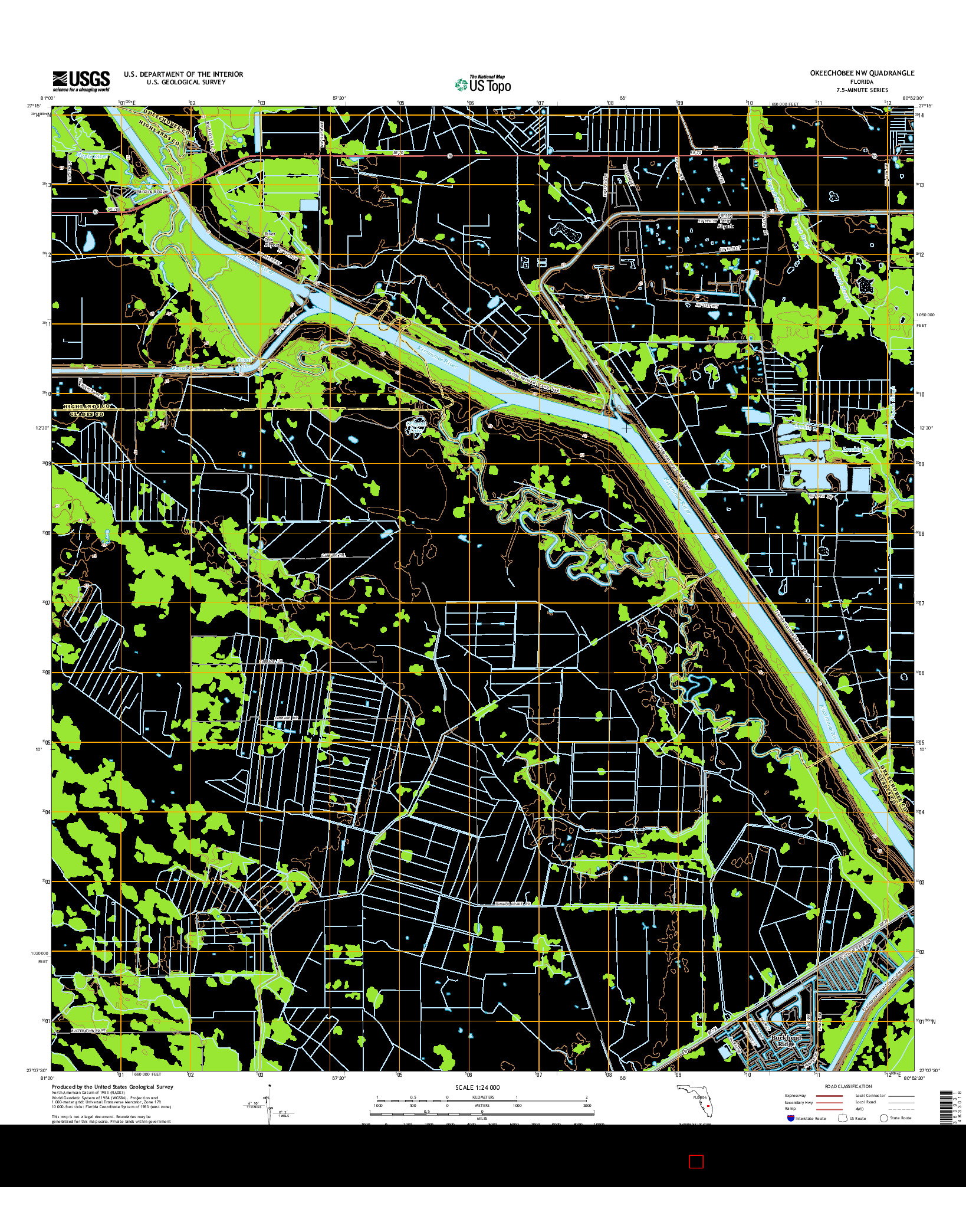 USGS US TOPO 7.5-MINUTE MAP FOR OKEECHOBEE NW, FL 2015