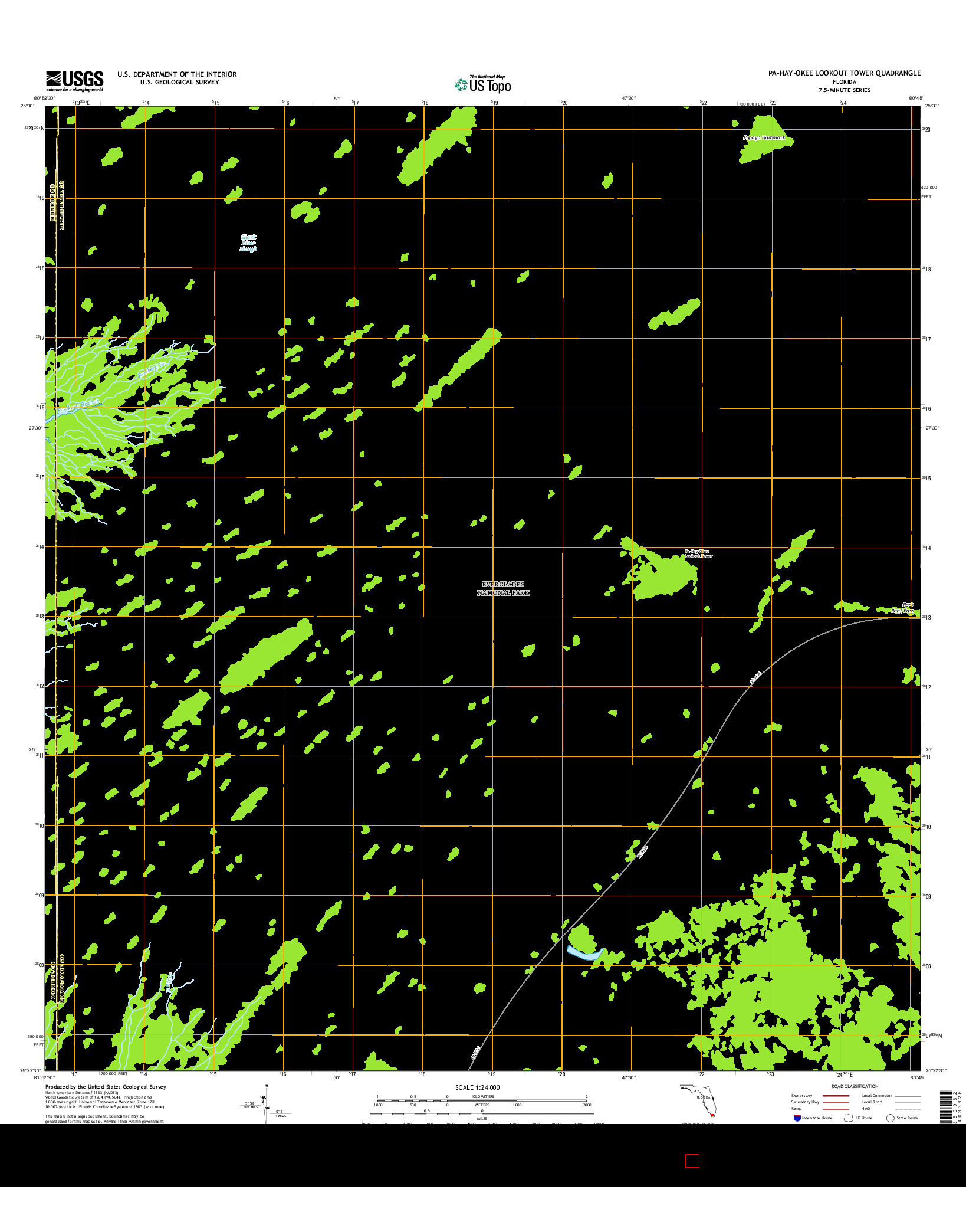 USGS US TOPO 7.5-MINUTE MAP FOR PA-HAY-OKEE LOOKOUT TOWER, FL 2015