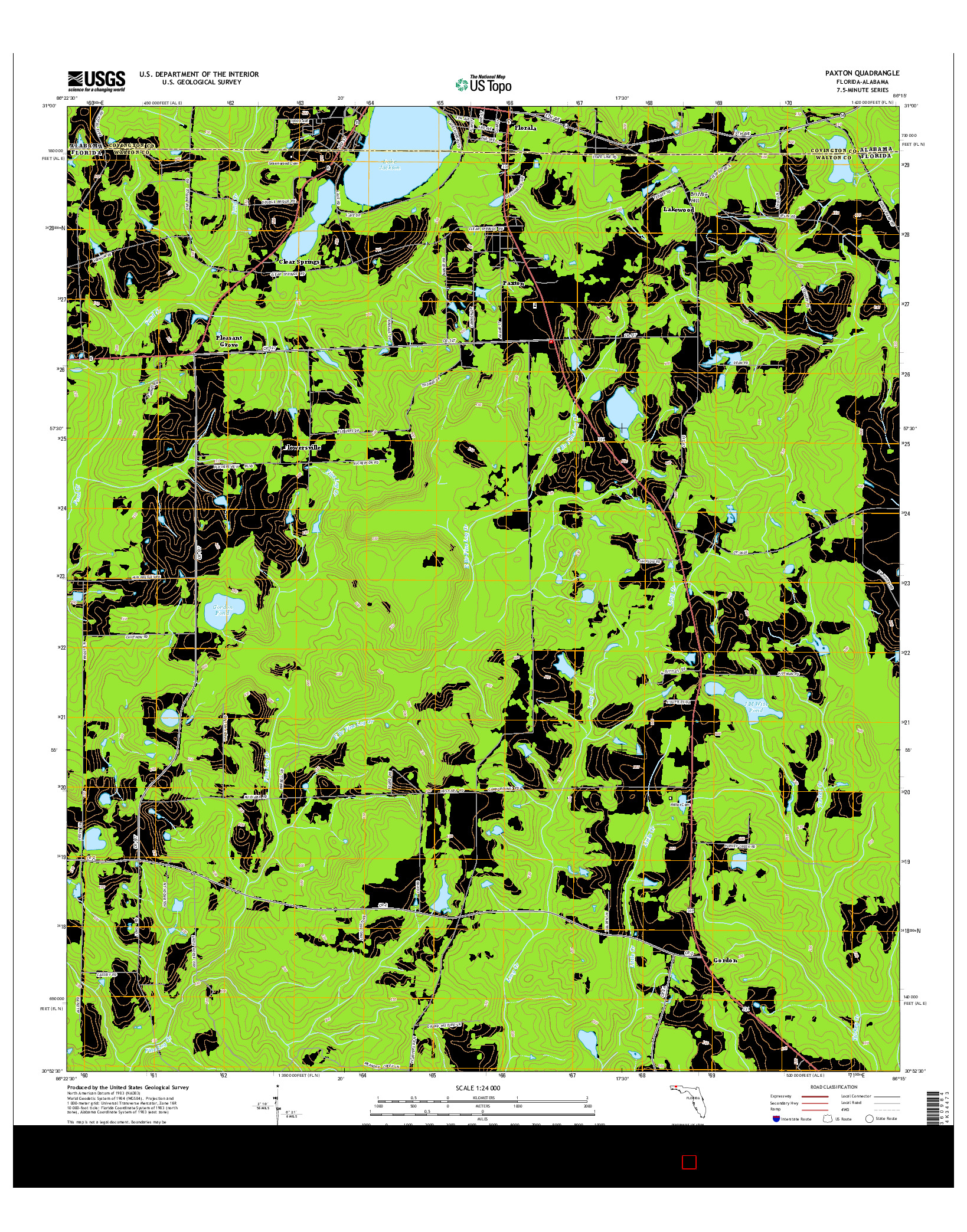 USGS US TOPO 7.5-MINUTE MAP FOR PAXTON, FL-AL 2015