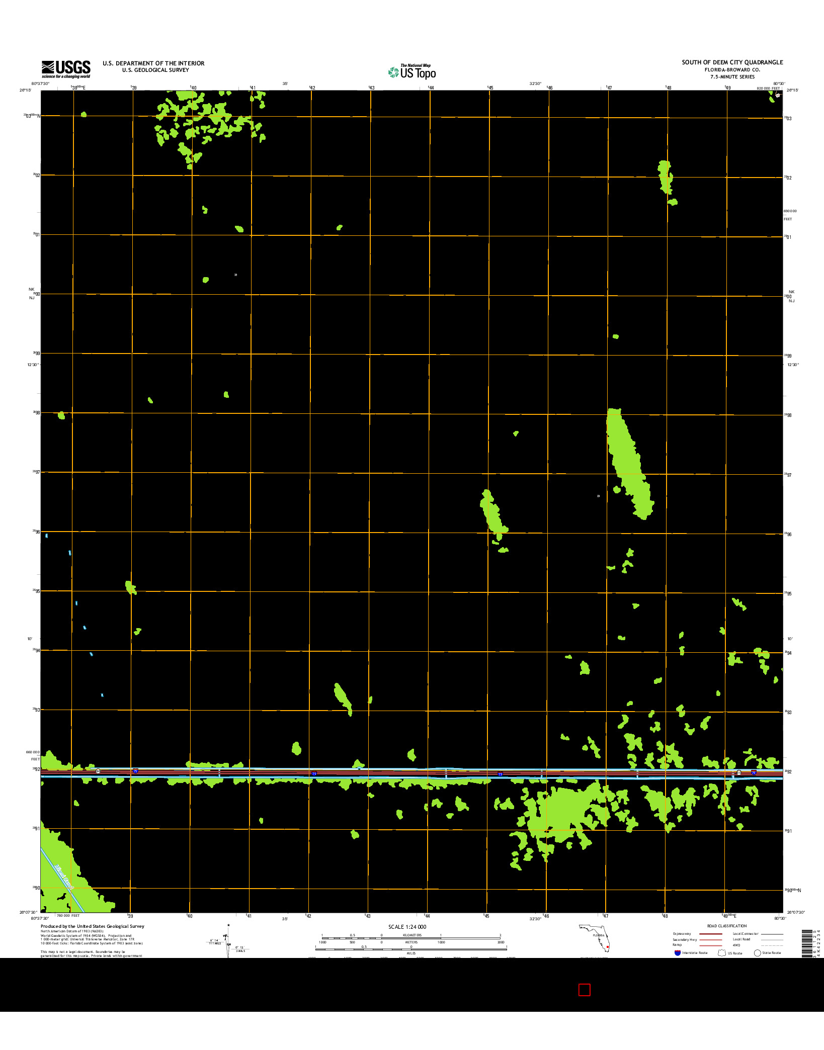 USGS US TOPO 7.5-MINUTE MAP FOR SOUTH OF DEEM CITY, FL 2015