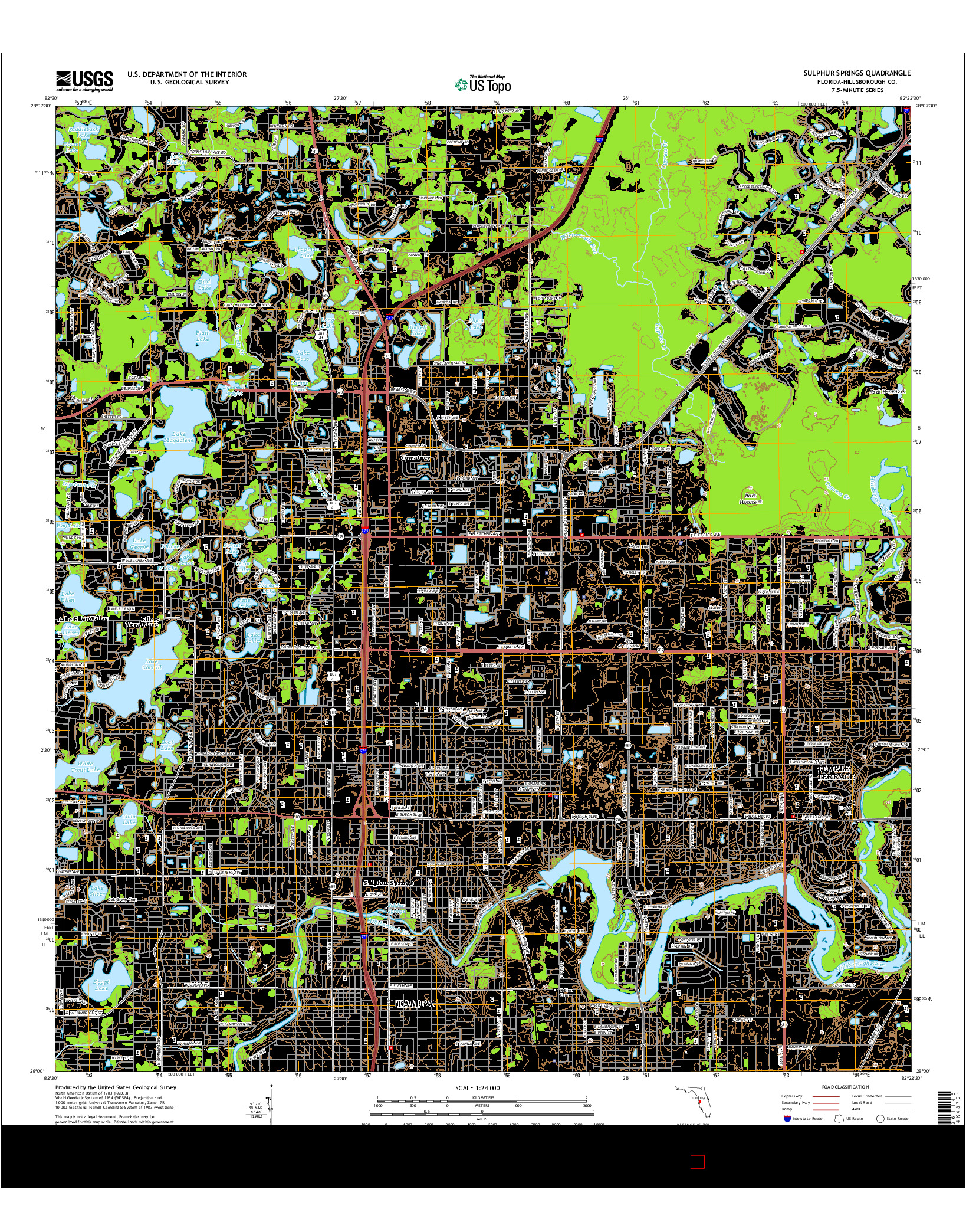 USGS US TOPO 7.5-MINUTE MAP FOR SULPHUR SPRINGS, FL 2015