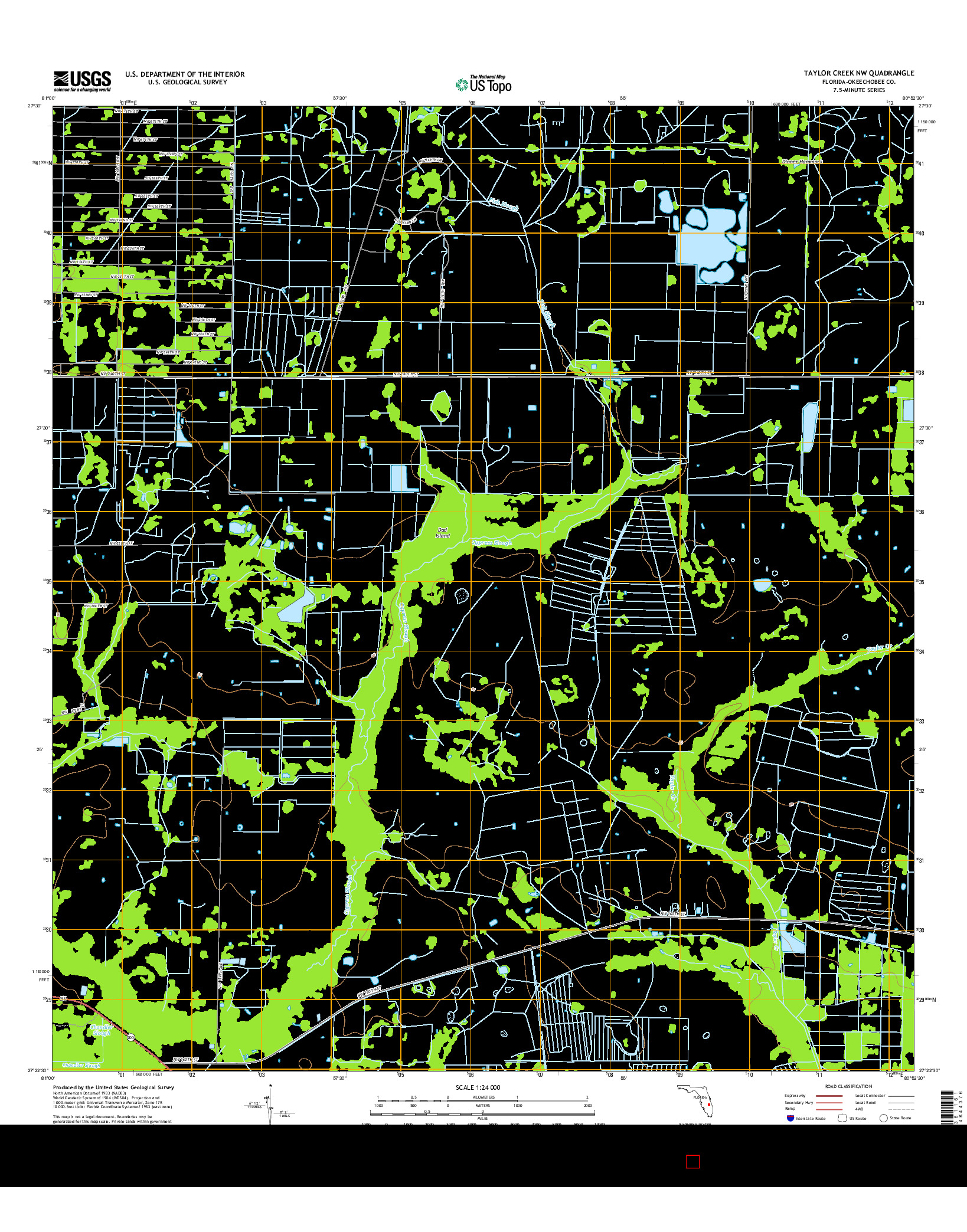 USGS US TOPO 7.5-MINUTE MAP FOR TAYLOR CREEK NW, FL 2015