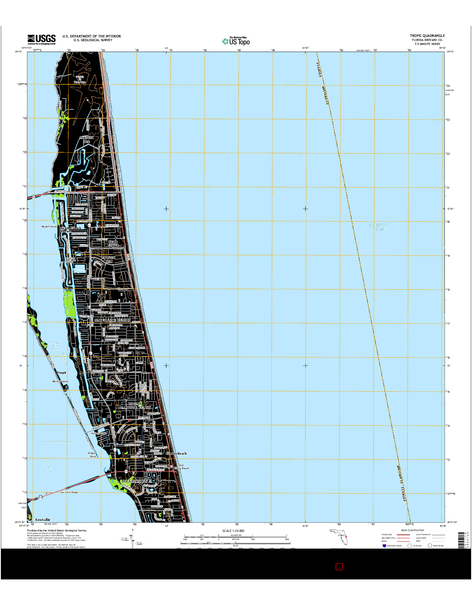 USGS US TOPO 7.5-MINUTE MAP FOR TROPIC, FL 2015