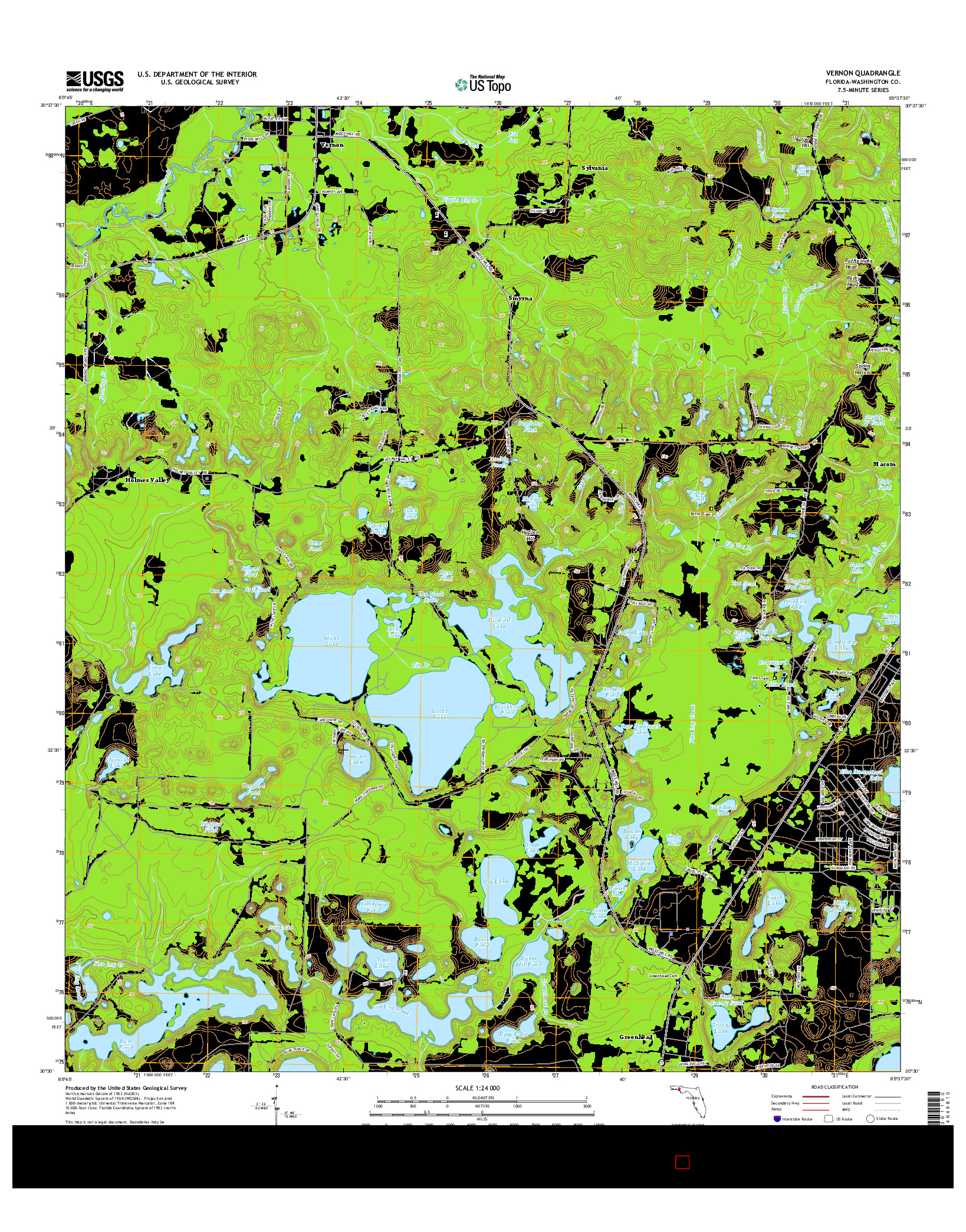 USGS US TOPO 7.5-MINUTE MAP FOR VERNON, FL 2015