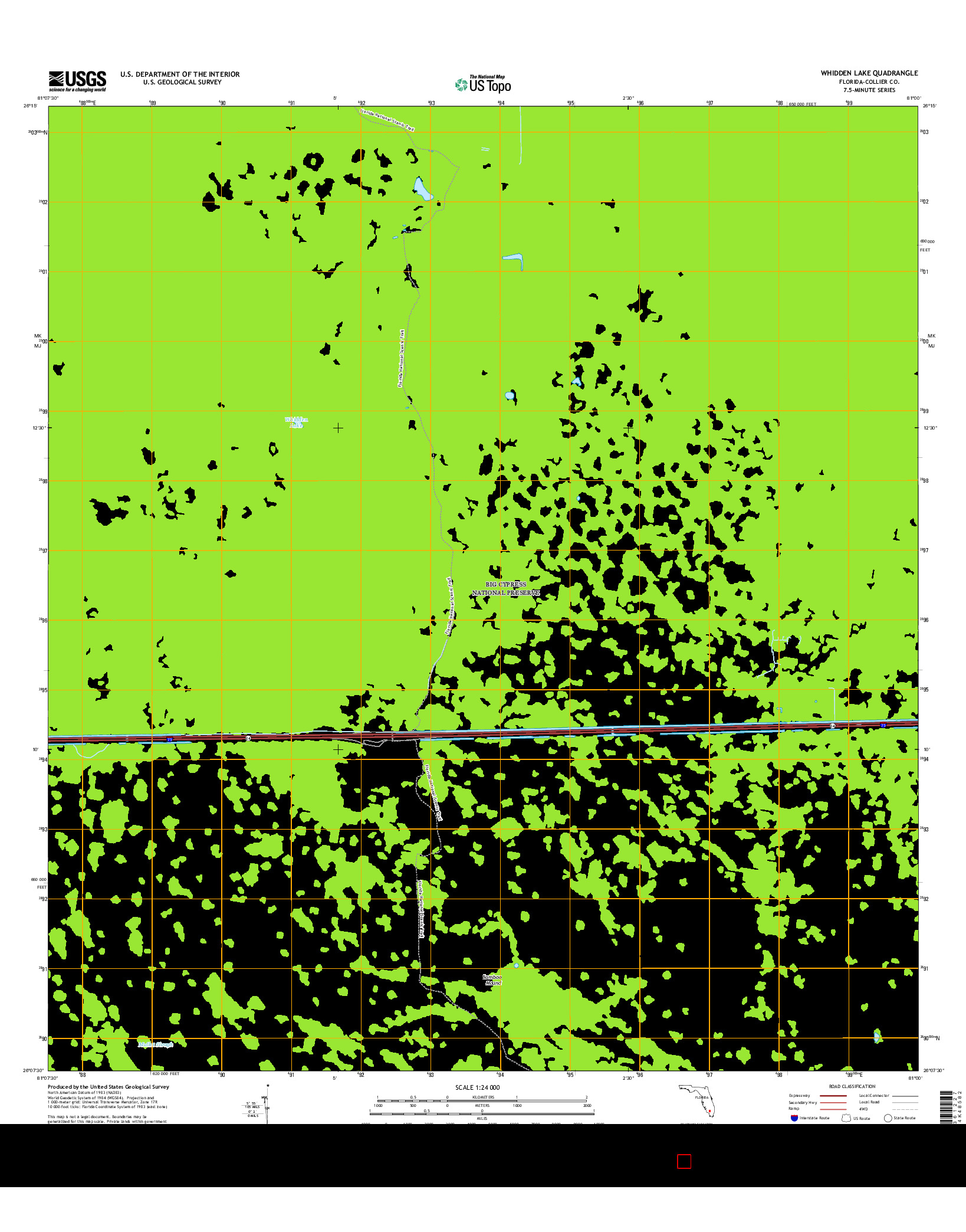 USGS US TOPO 7.5-MINUTE MAP FOR WHIDDEN LAKE, FL 2015