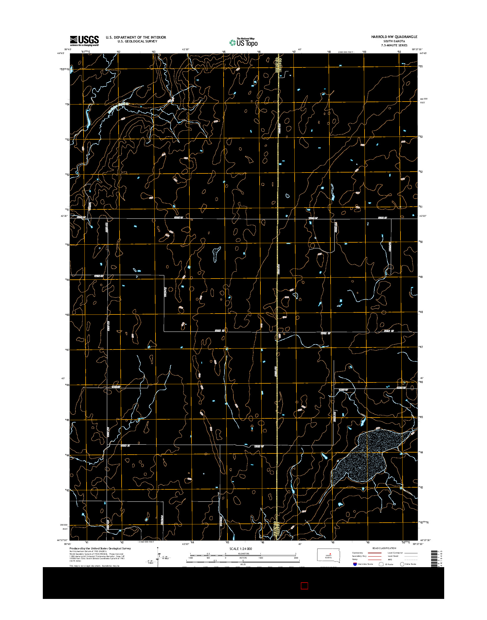 USGS US TOPO 7.5-MINUTE MAP FOR HARROLD NW, SD 2015