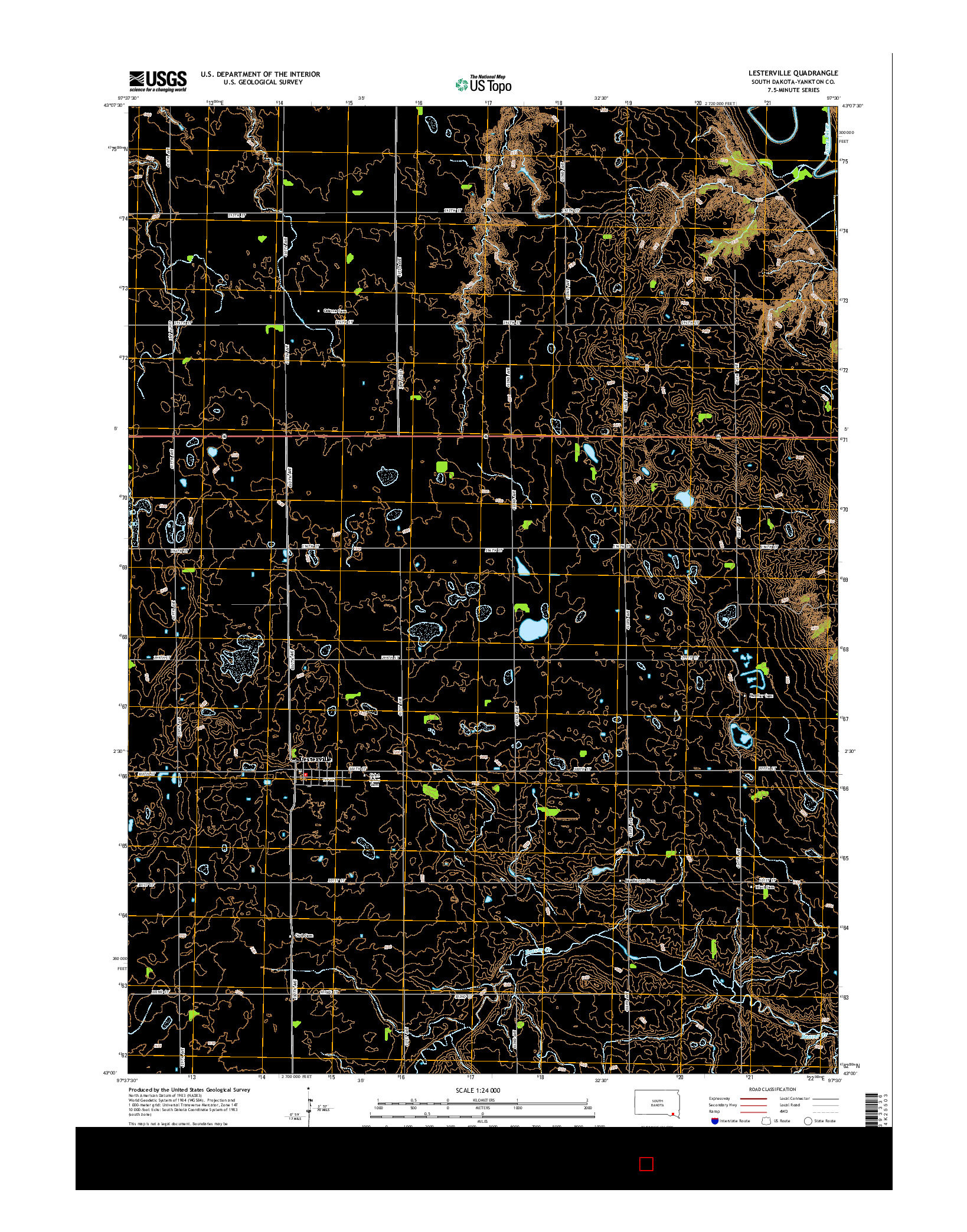 USGS US TOPO 7.5-MINUTE MAP FOR LESTERVILLE, SD 2015