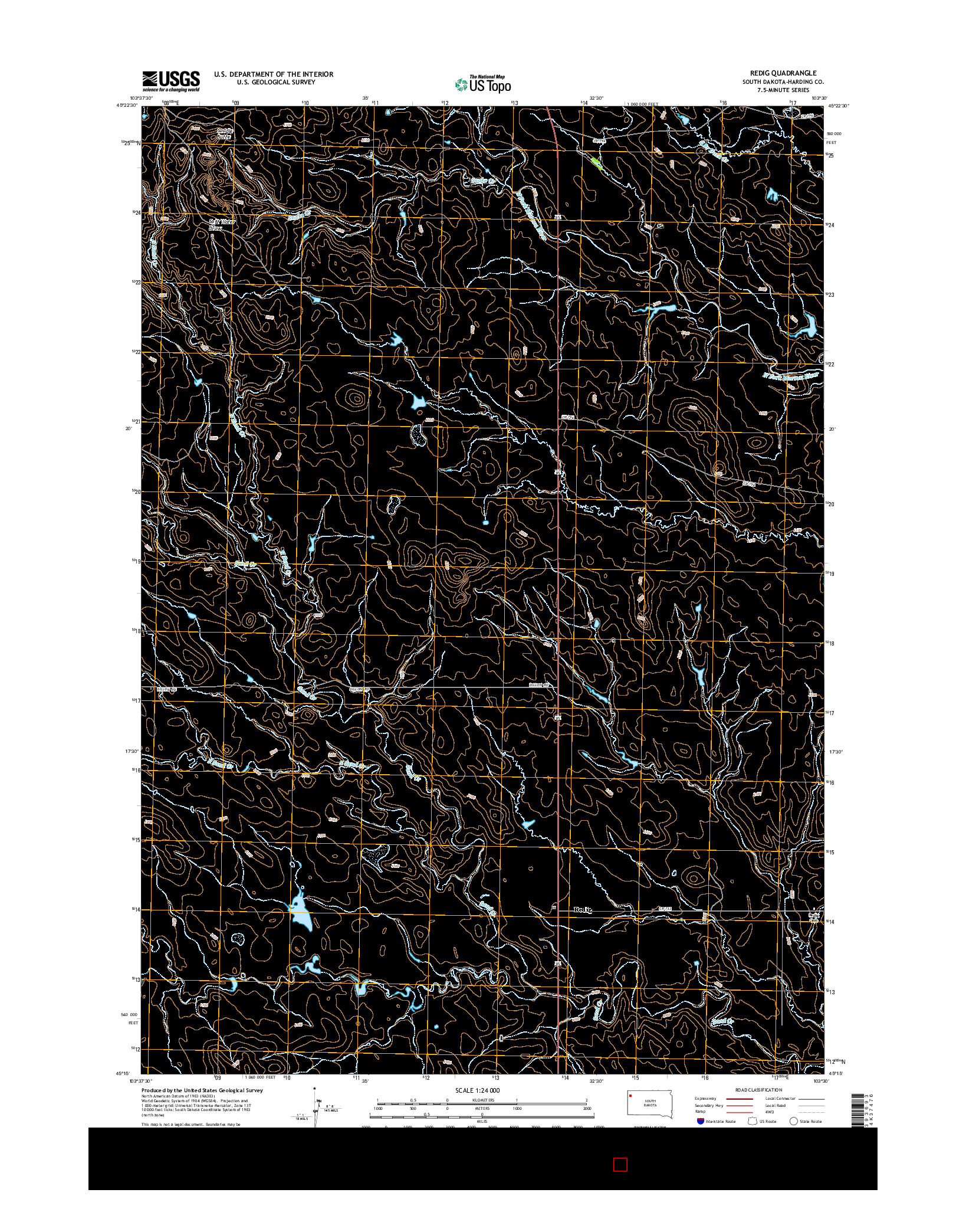 USGS US TOPO 7.5-MINUTE MAP FOR REDIG, SD 2015