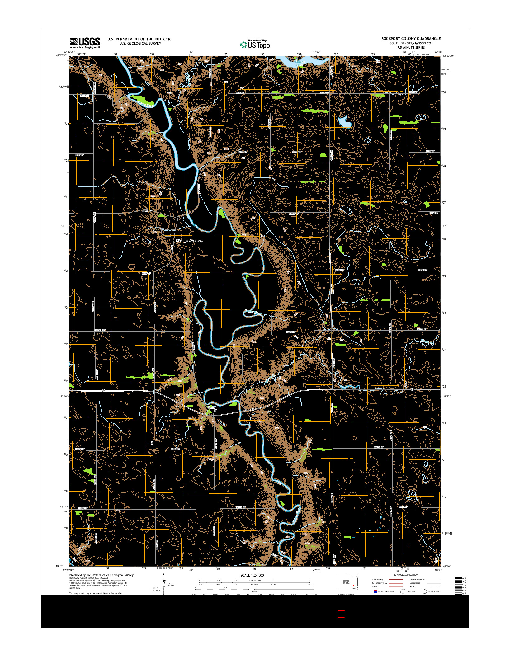 USGS US TOPO 7.5-MINUTE MAP FOR ROCKPORT COLONY, SD 2015