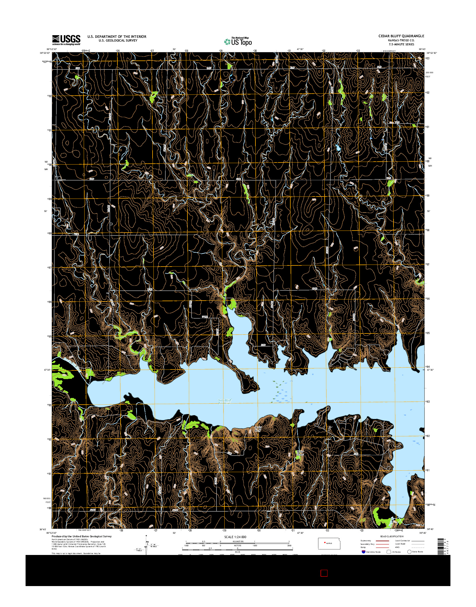 USGS US TOPO 7.5-MINUTE MAP FOR CEDAR BLUFF, KS 2016