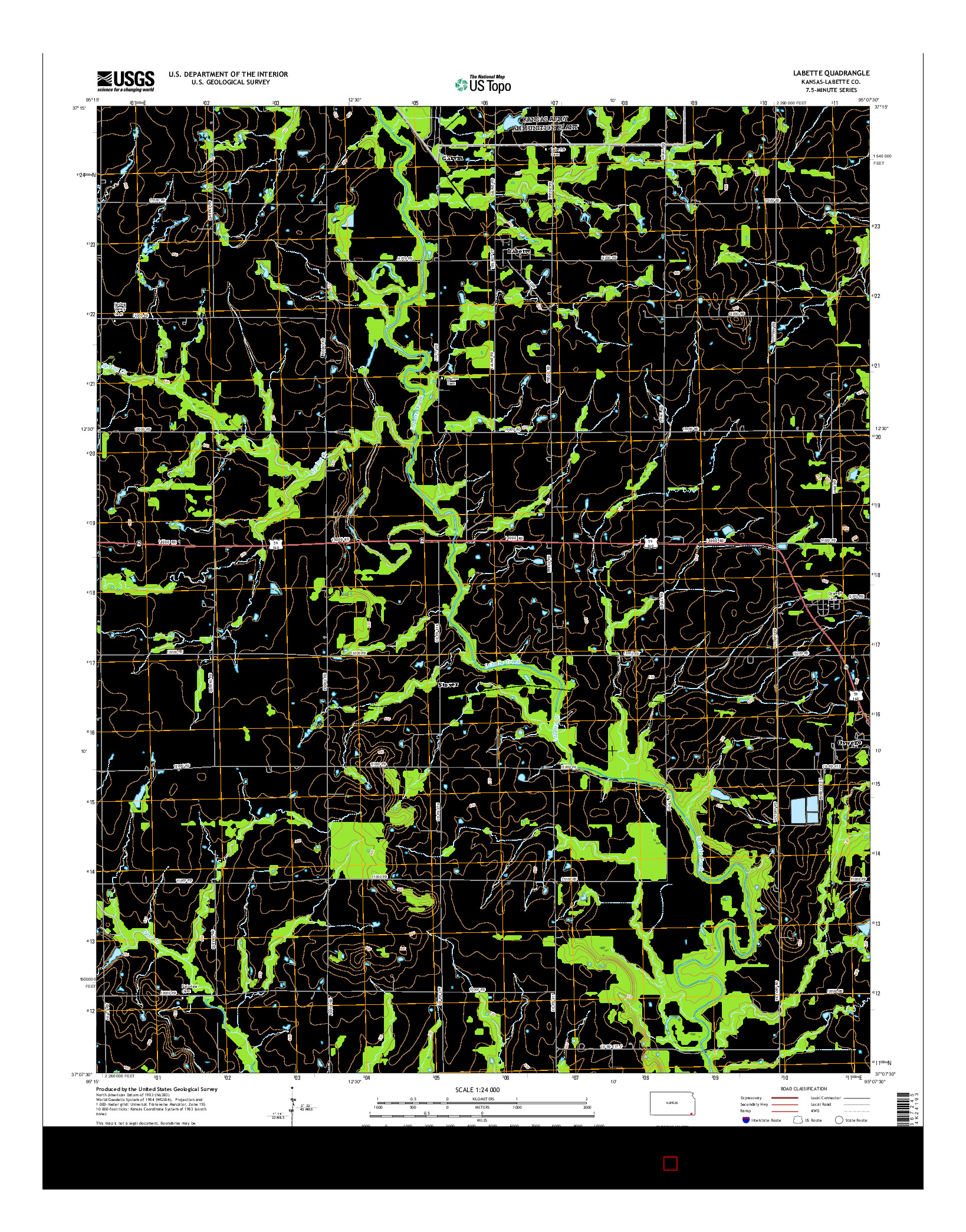 USGS US TOPO 7.5-MINUTE MAP FOR LABETTE, KS 2016