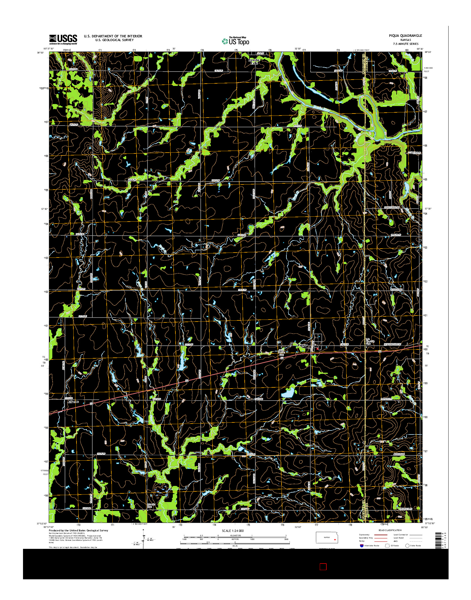 USGS US TOPO 7.5-MINUTE MAP FOR PIQUA, KS 2016