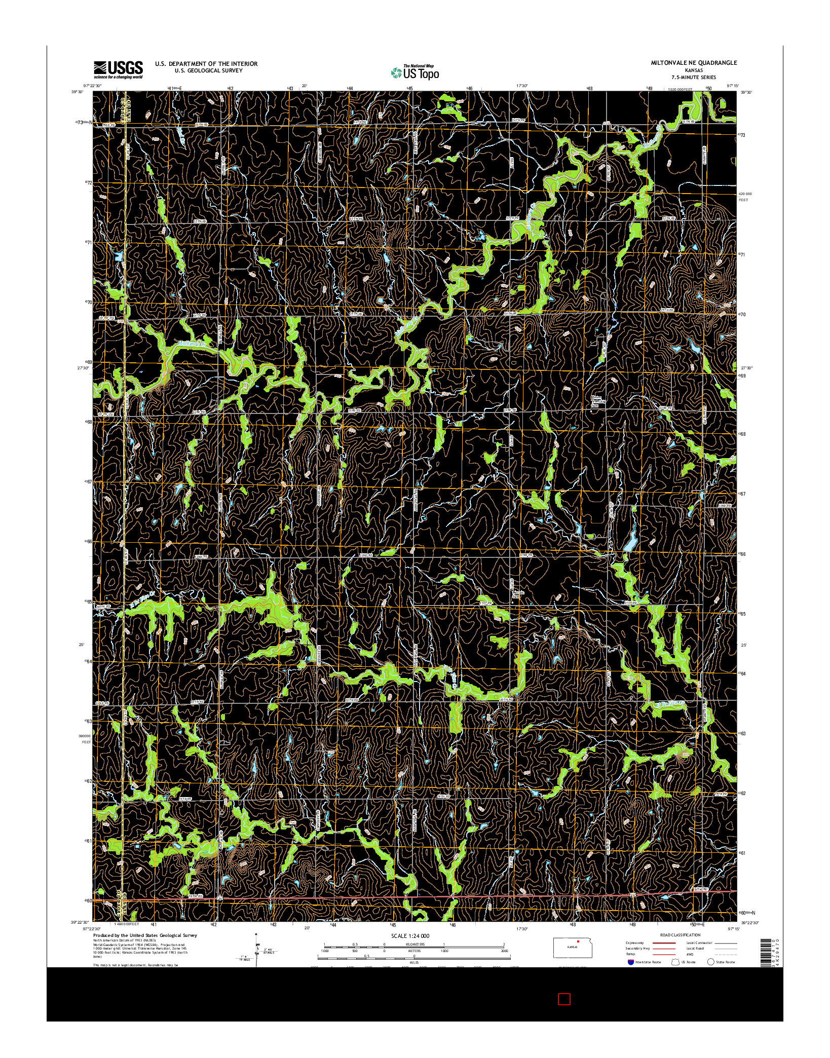 USGS US TOPO 7.5-MINUTE MAP FOR MILTONVALE NE, KS 2016