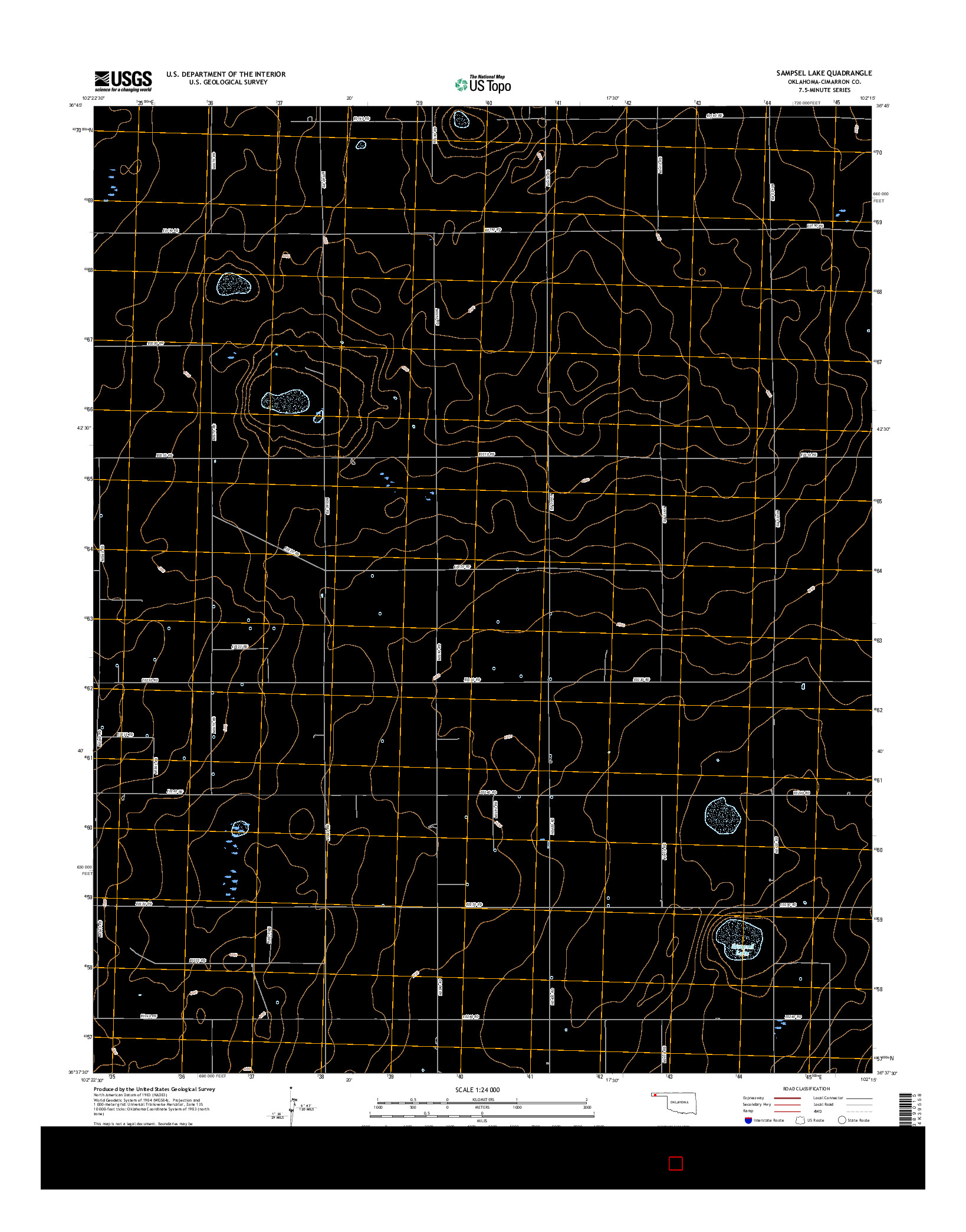 USGS US TOPO 7.5-MINUTE MAP FOR SAMPSEL LAKE, OK 2016