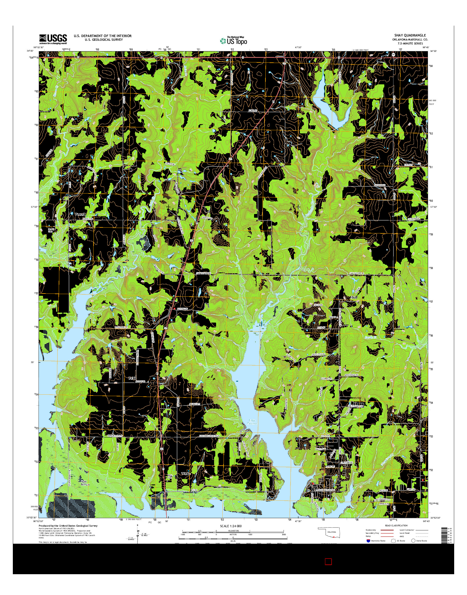 USGS US TOPO 7.5-MINUTE MAP FOR SHAY, OK 2016