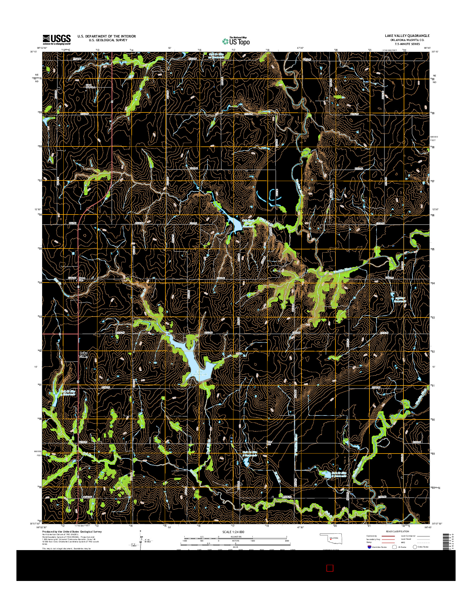 USGS US TOPO 7.5-MINUTE MAP FOR LAKE VALLEY, OK 2016