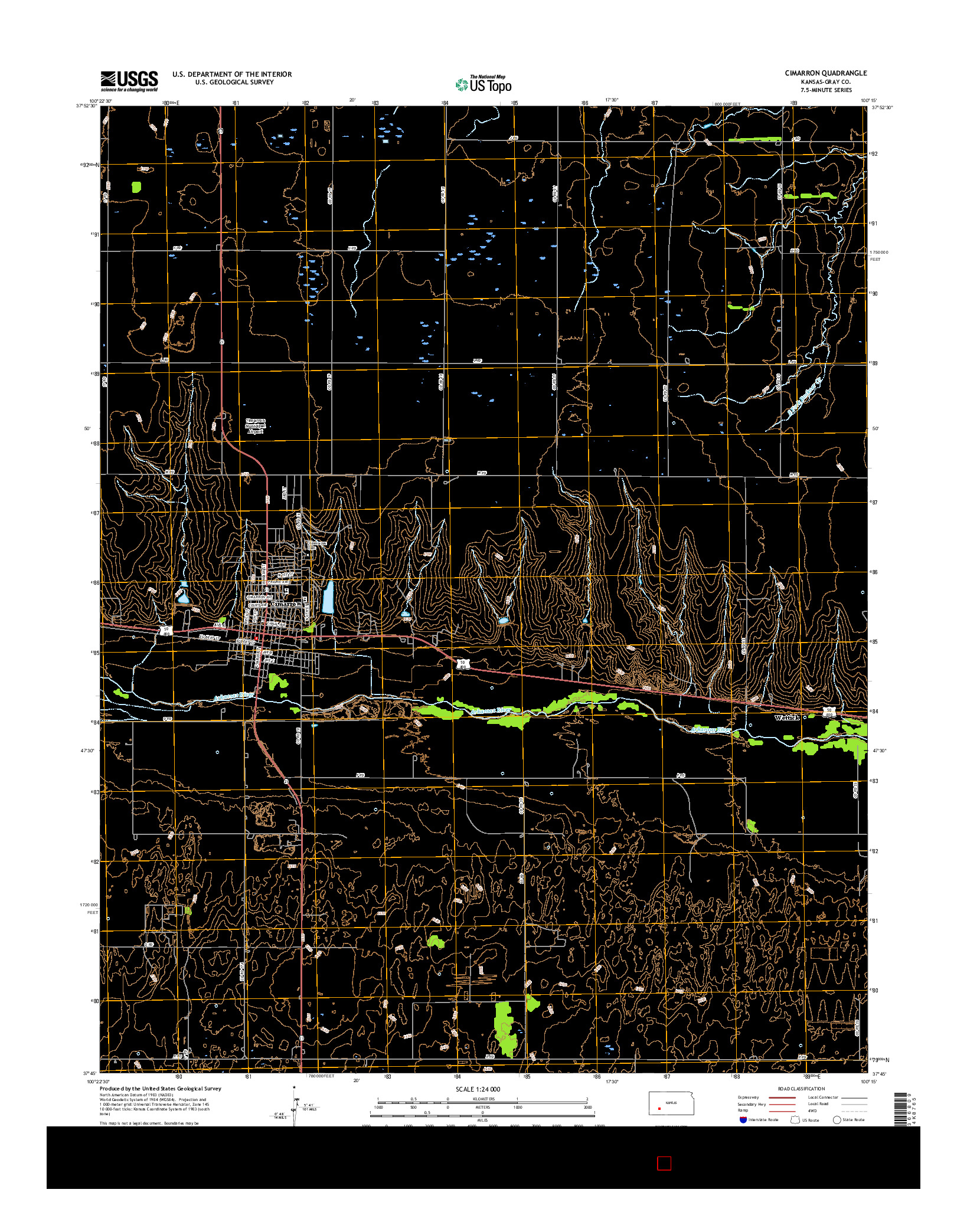 USGS US TOPO 7.5-MINUTE MAP FOR CIMARRON, KS 2016