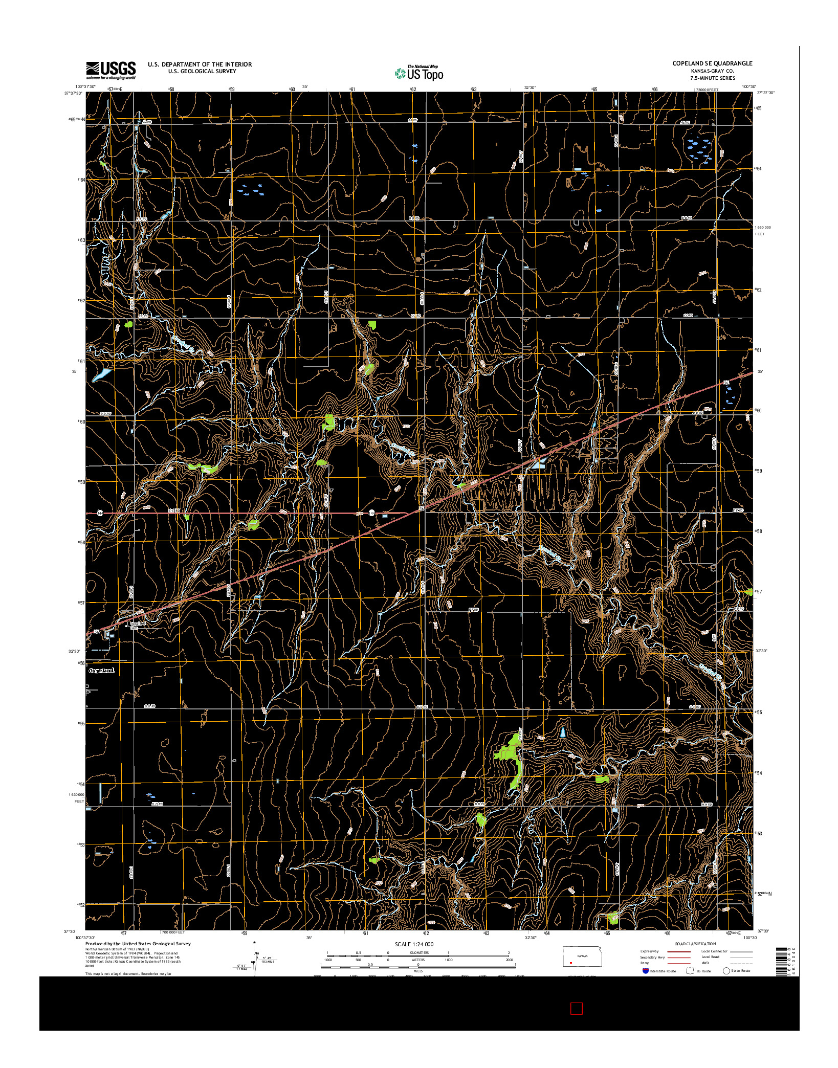 USGS US TOPO 7.5-MINUTE MAP FOR COPELAND SE, KS 2016