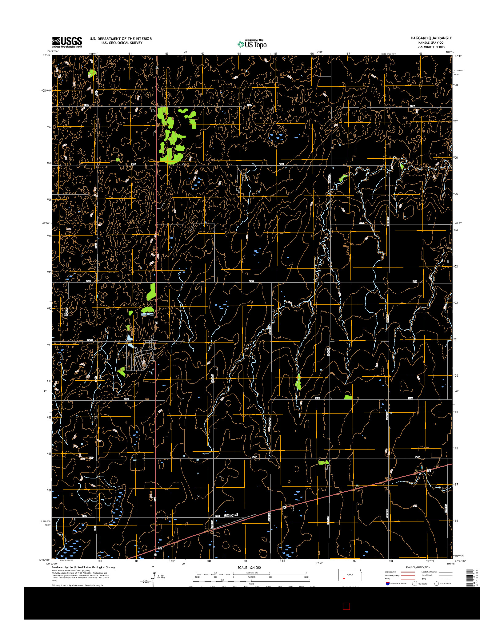 USGS US TOPO 7.5-MINUTE MAP FOR HAGGARD, KS 2016