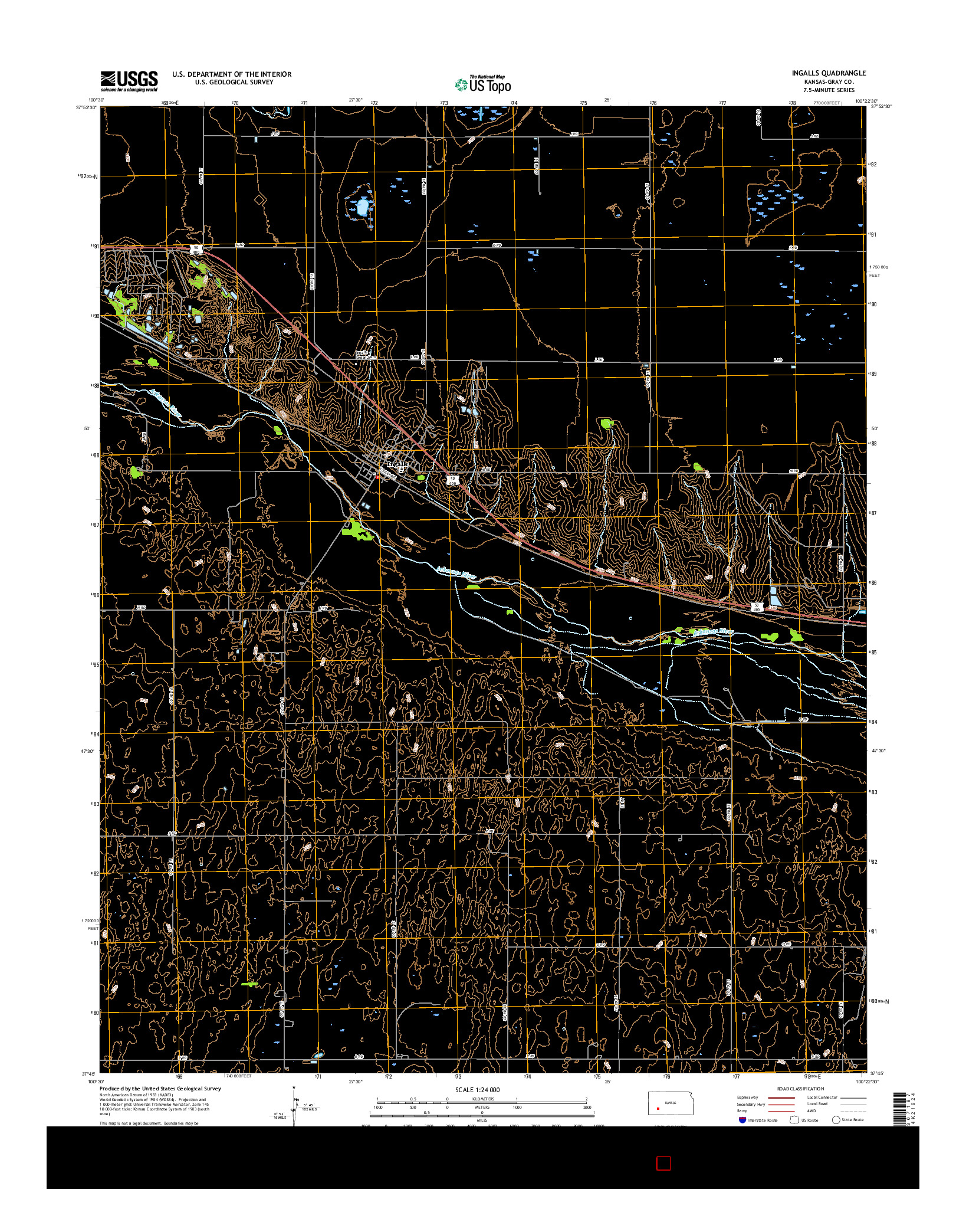 USGS US TOPO 7.5-MINUTE MAP FOR INGALLS, KS 2016