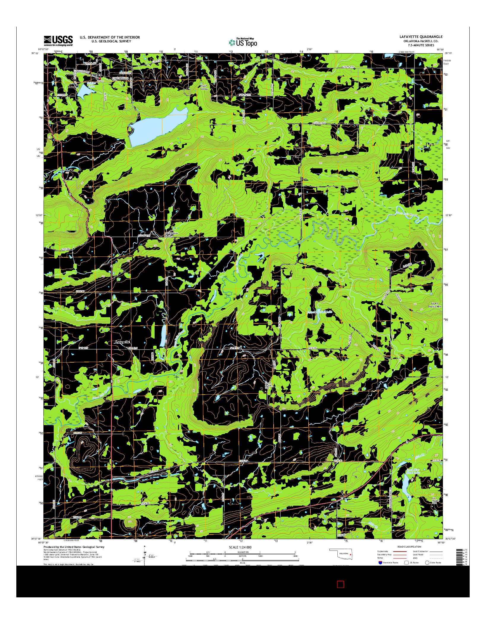 USGS US TOPO 7.5-MINUTE MAP FOR LAFAYETTE, OK 2016