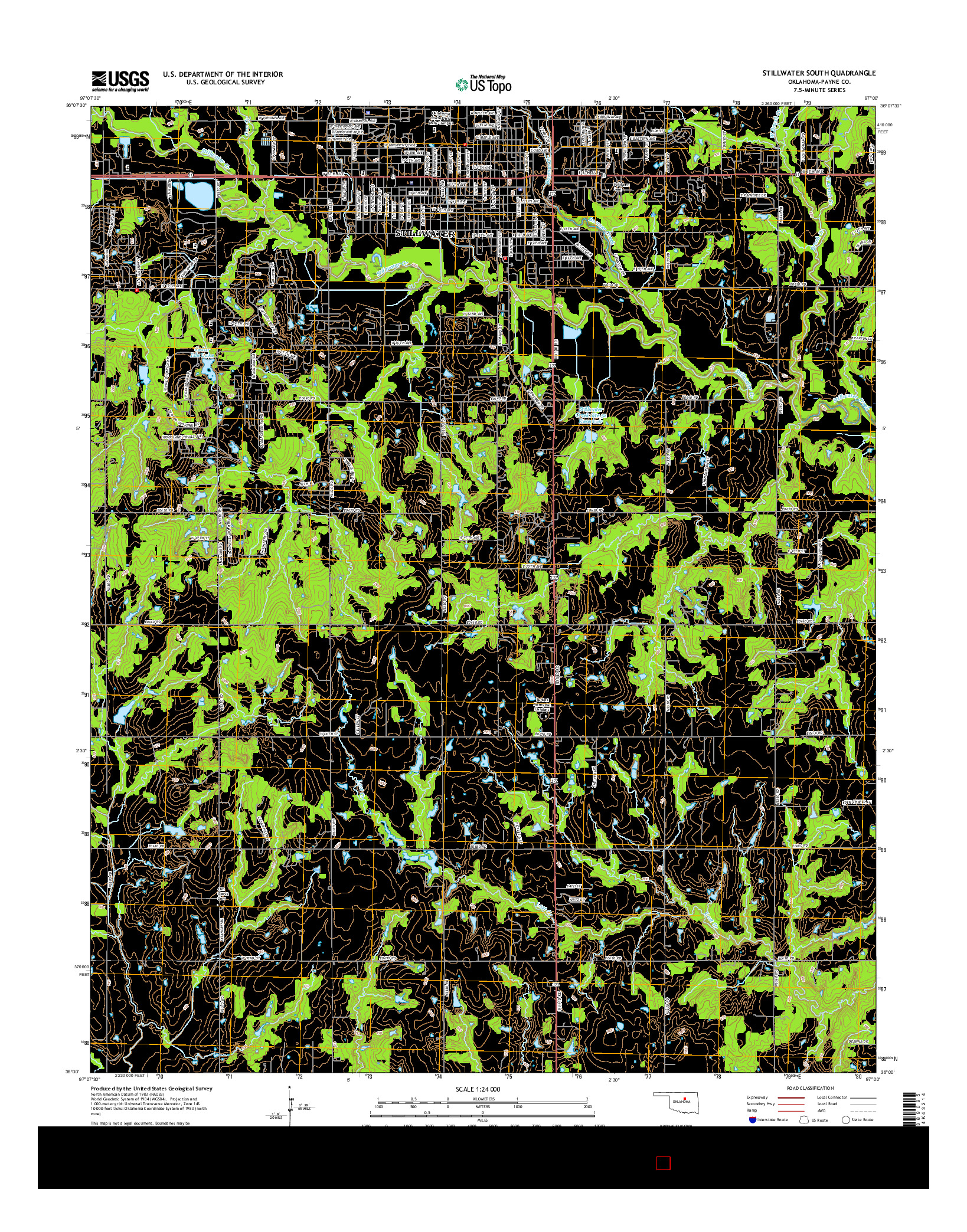 USGS US TOPO 7.5-MINUTE MAP FOR STILLWATER SOUTH, OK 2016