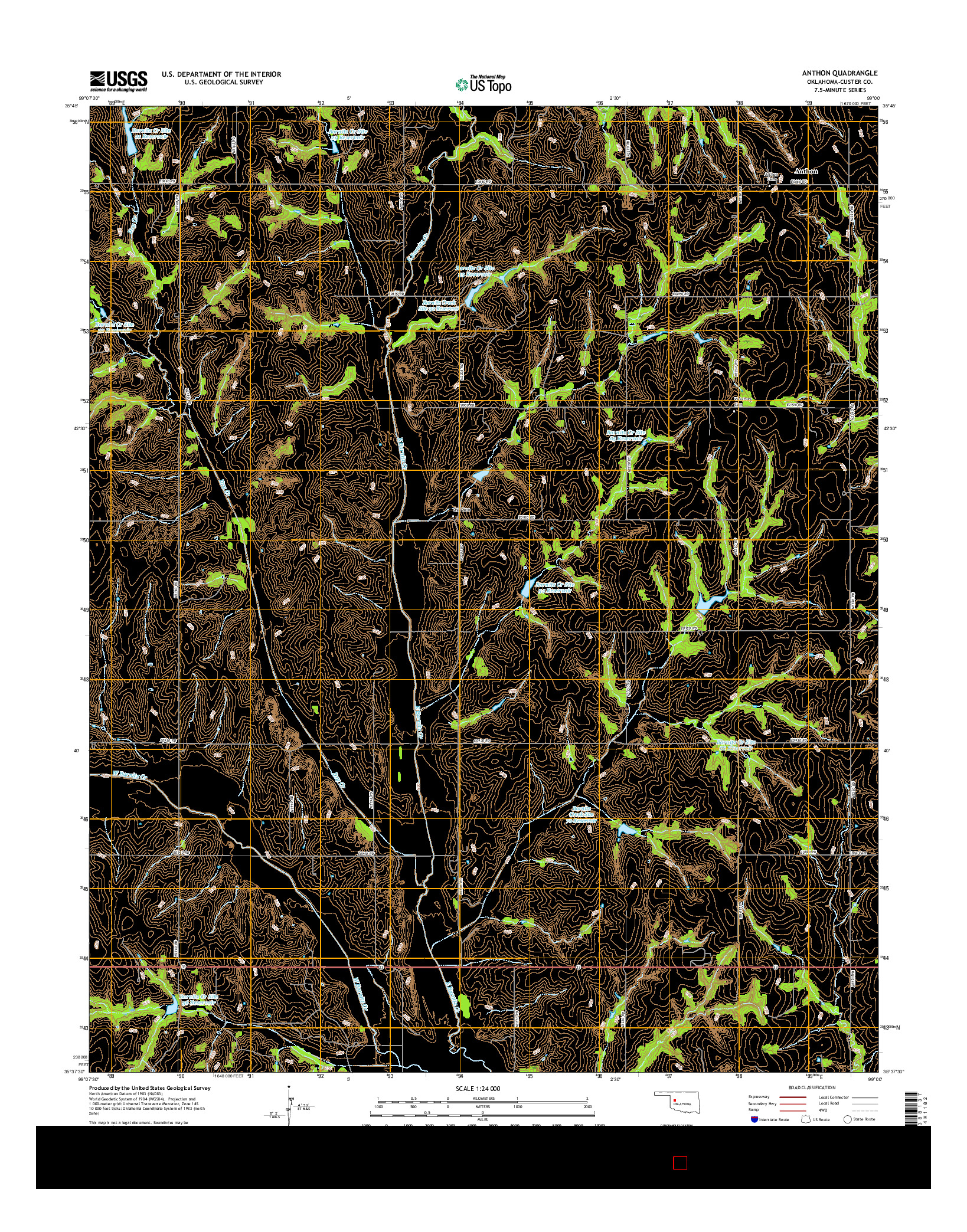 USGS US TOPO 7.5-MINUTE MAP FOR ANTHON, OK 2016