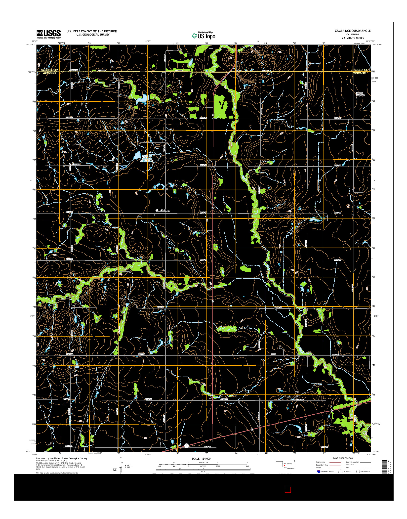 USGS US TOPO 7.5-MINUTE MAP FOR CAMBRIDGE, OK 2016