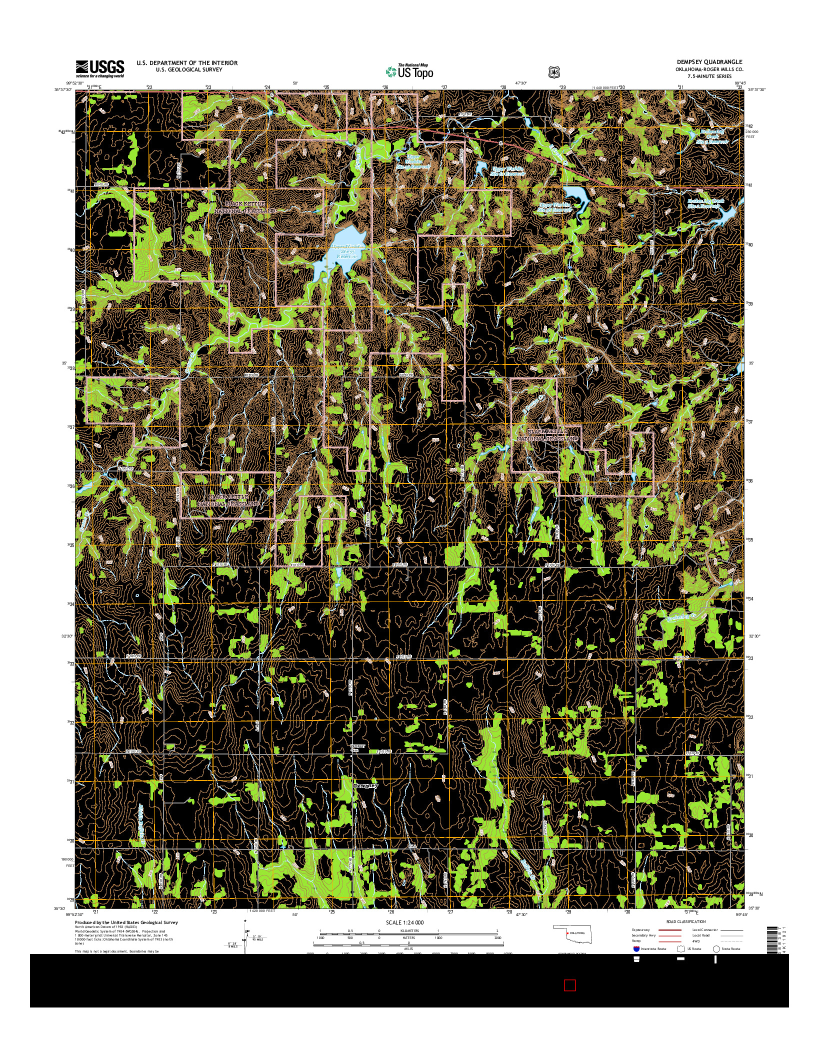 USGS US TOPO 7.5-MINUTE MAP FOR DEMPSEY, OK 2016