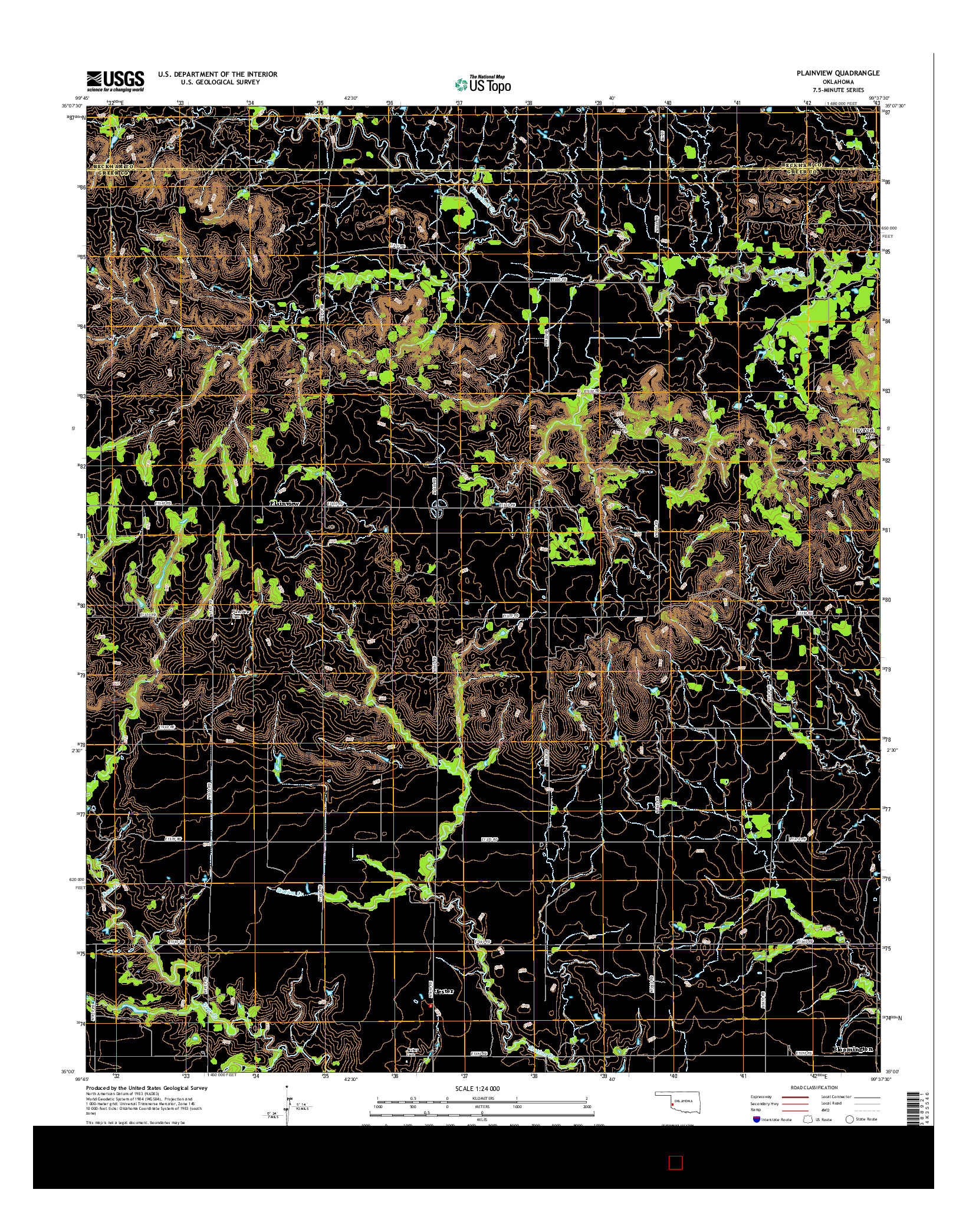 USGS US TOPO 7.5-MINUTE MAP FOR PLAINVIEW, OK 2016