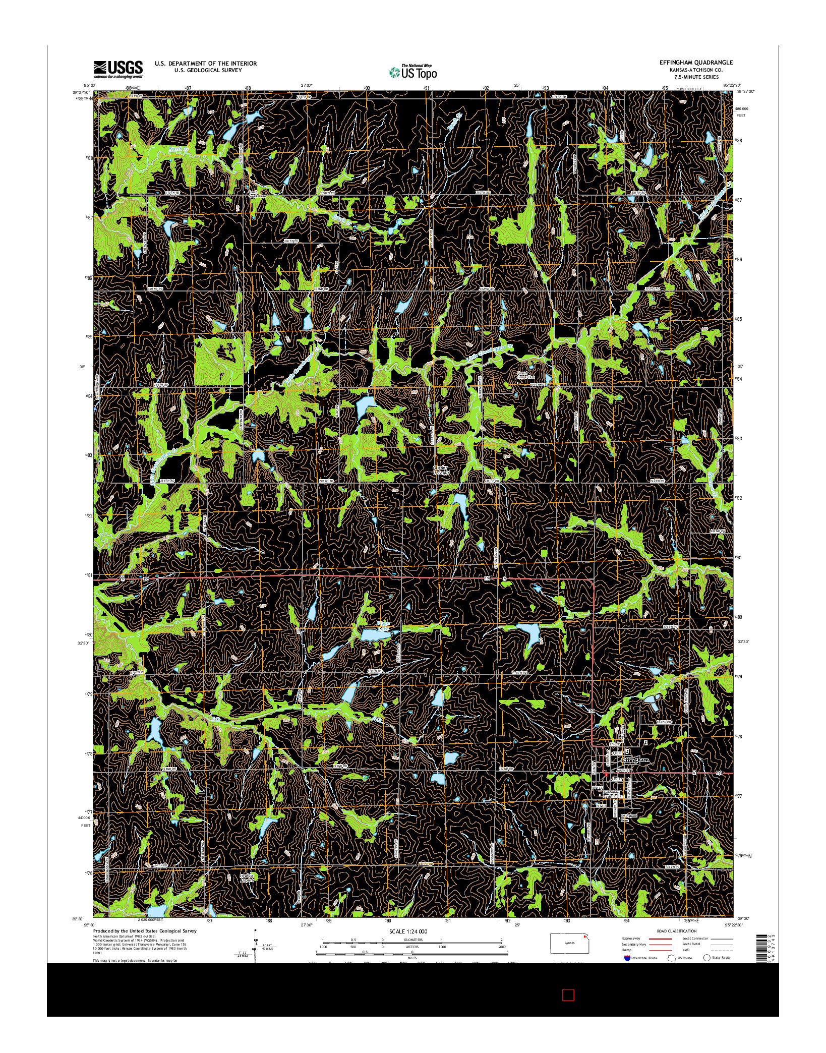 USGS US TOPO 7.5-MINUTE MAP FOR EFFINGHAM, KS 2016