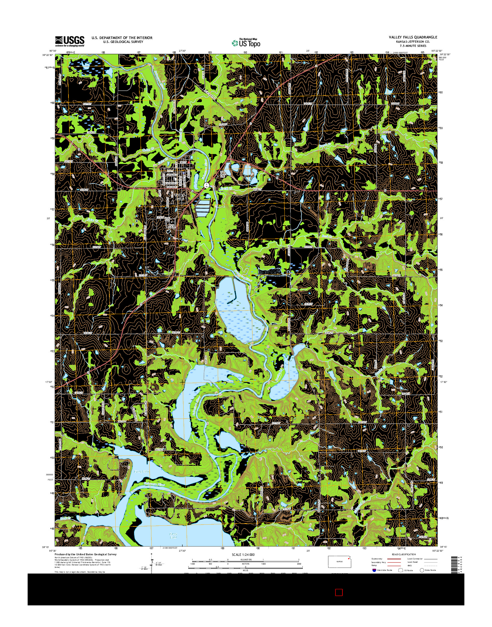 USGS US TOPO 7.5-MINUTE MAP FOR VALLEY FALLS, KS 2016